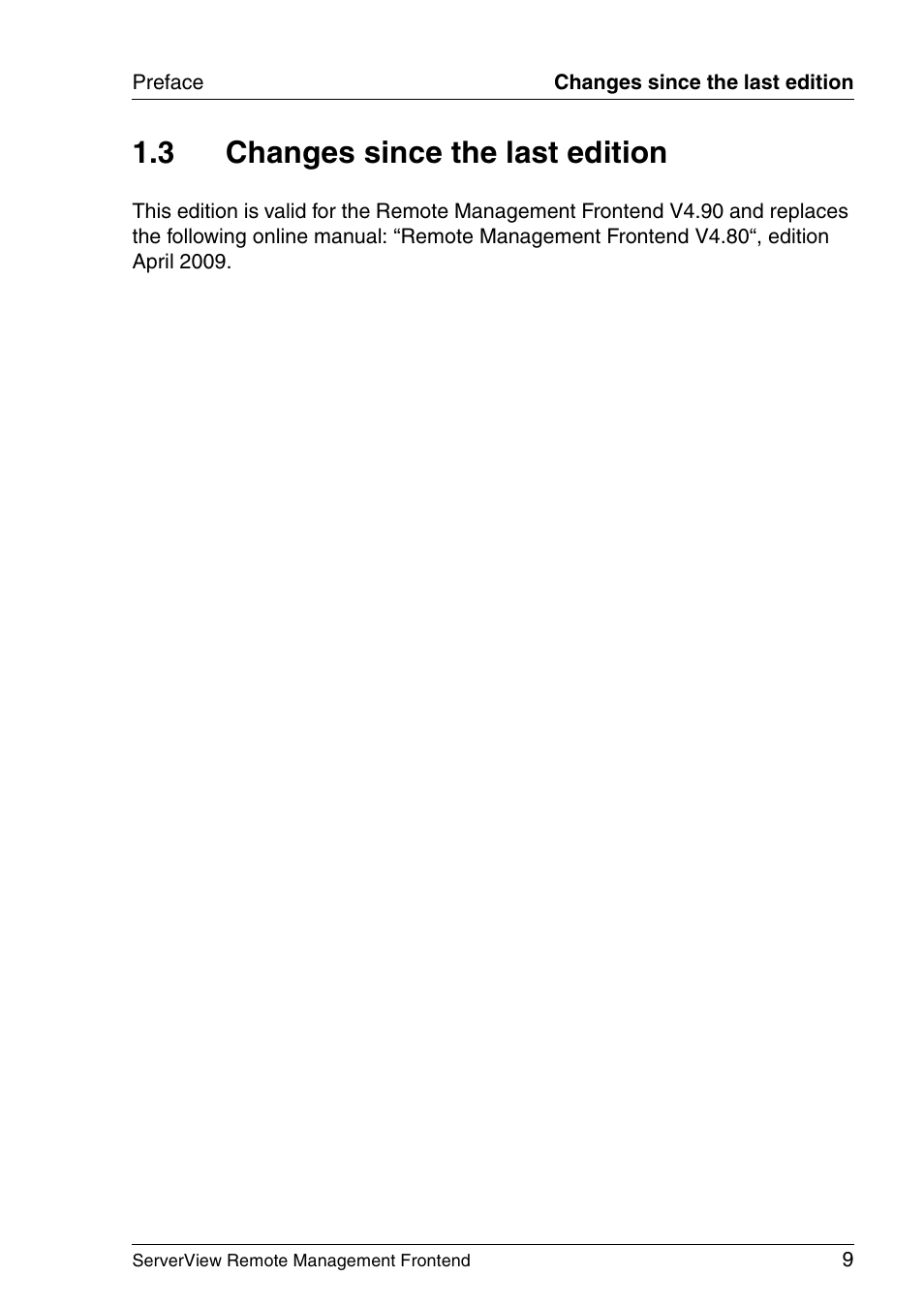 Changes since the last edition, 3 changes since the last edition | FUJITSU Primergy ServerView Suite ServerView Remote Management Frontend V4.90 User Manual | Page 9 / 62