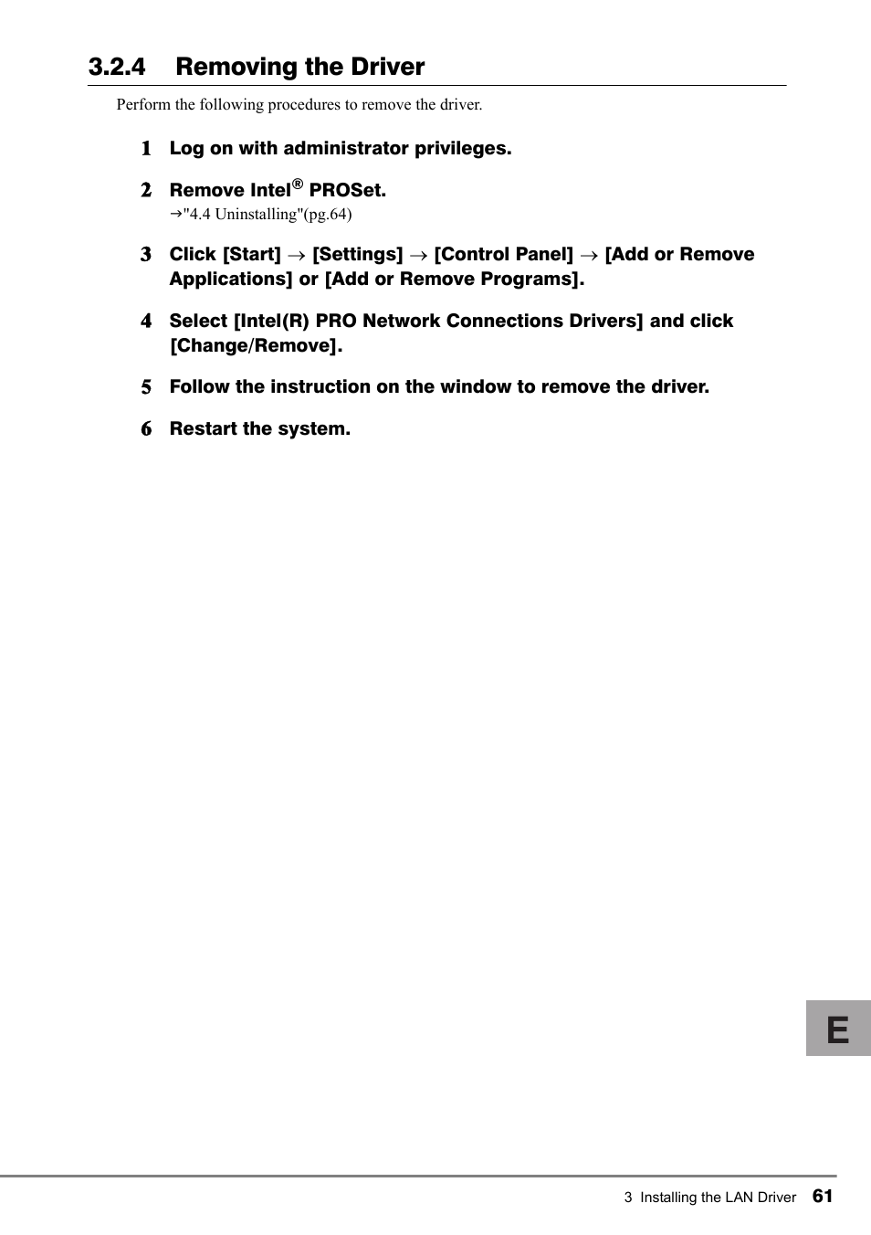 4 removing the driver | FUJITSU PG-LND101 User Manual | Page 61 / 80