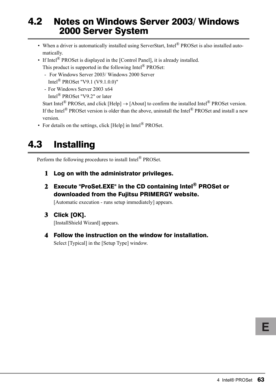 3 installing, Installing | FUJITSU PG-LND101 User Manual | Page 63 / 80