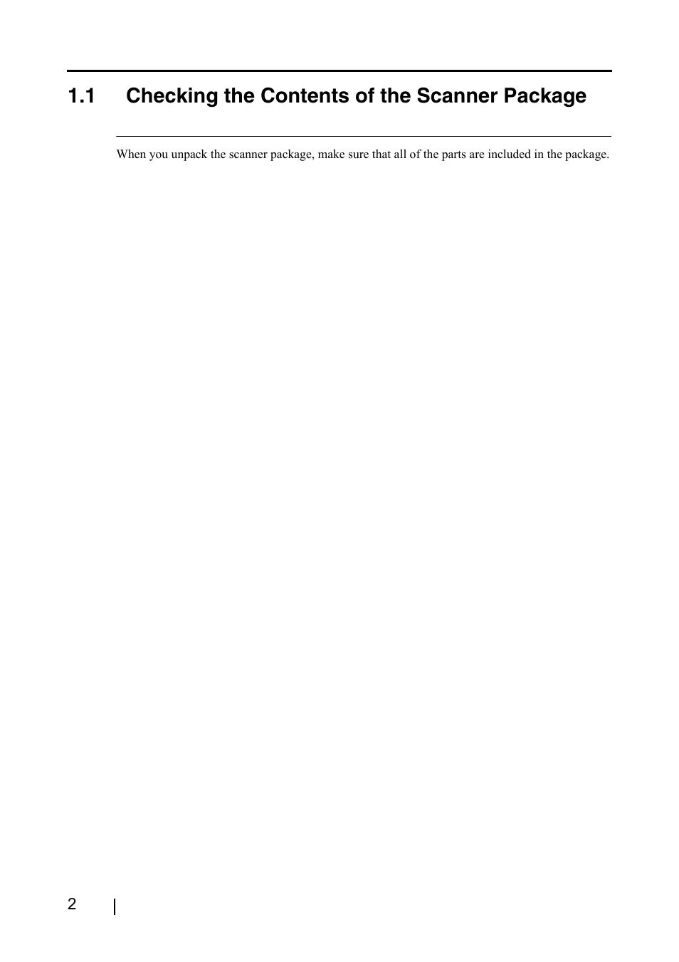 1 checking the contents of the scanner package | FUJITSU fi-4110EOX2 User Manual | Page 18 / 91