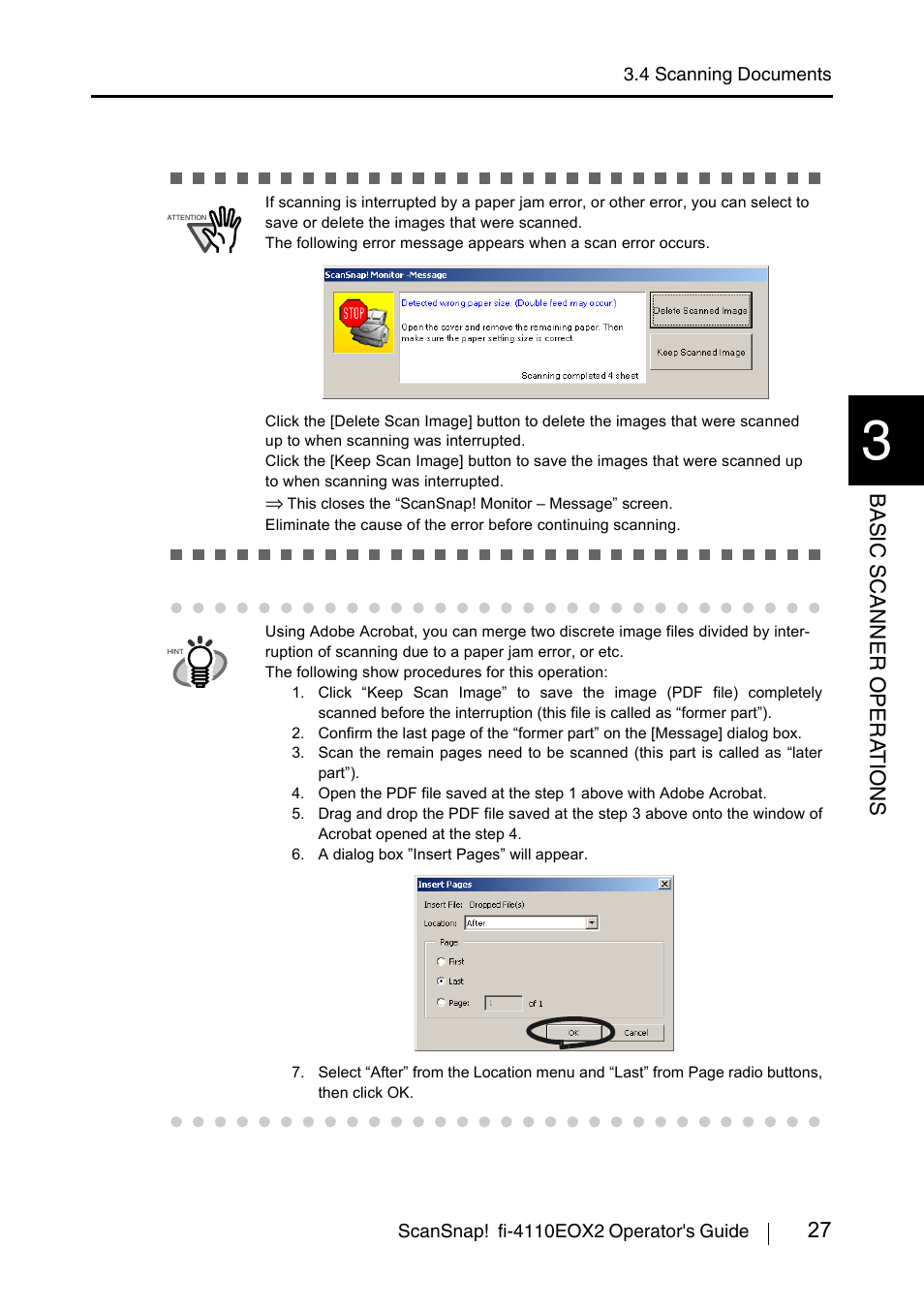 27 basic scanner opera t ions | FUJITSU fi-4110EOX2 User Manual | Page 43 / 91