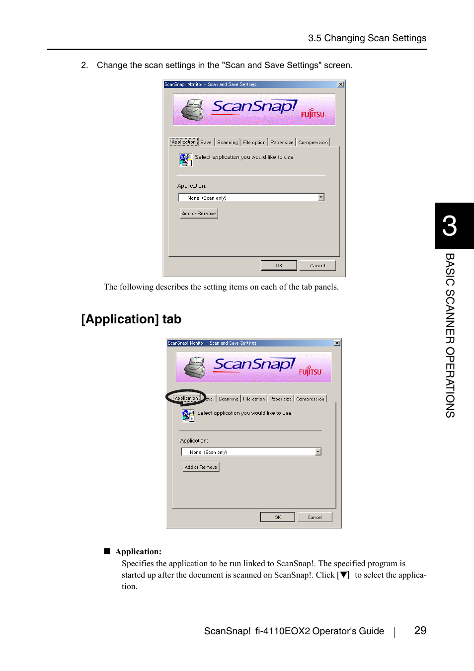 Application] tab | FUJITSU fi-4110EOX2 User Manual | Page 45 / 91