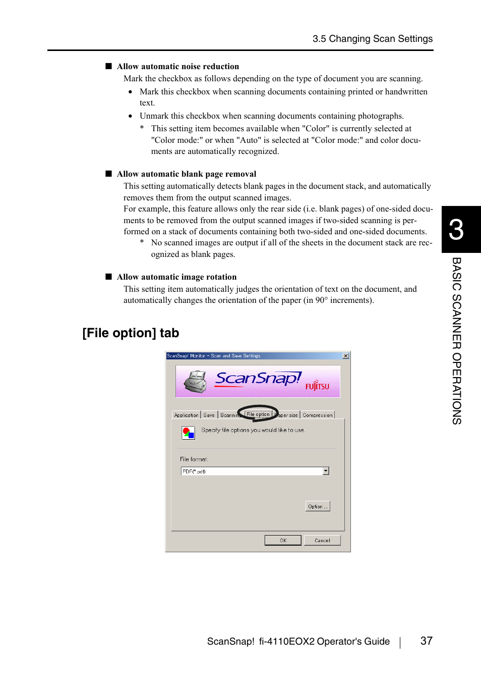 Allow automatic image rotation, File option] tab | FUJITSU fi-4110EOX2 User Manual | Page 53 / 91