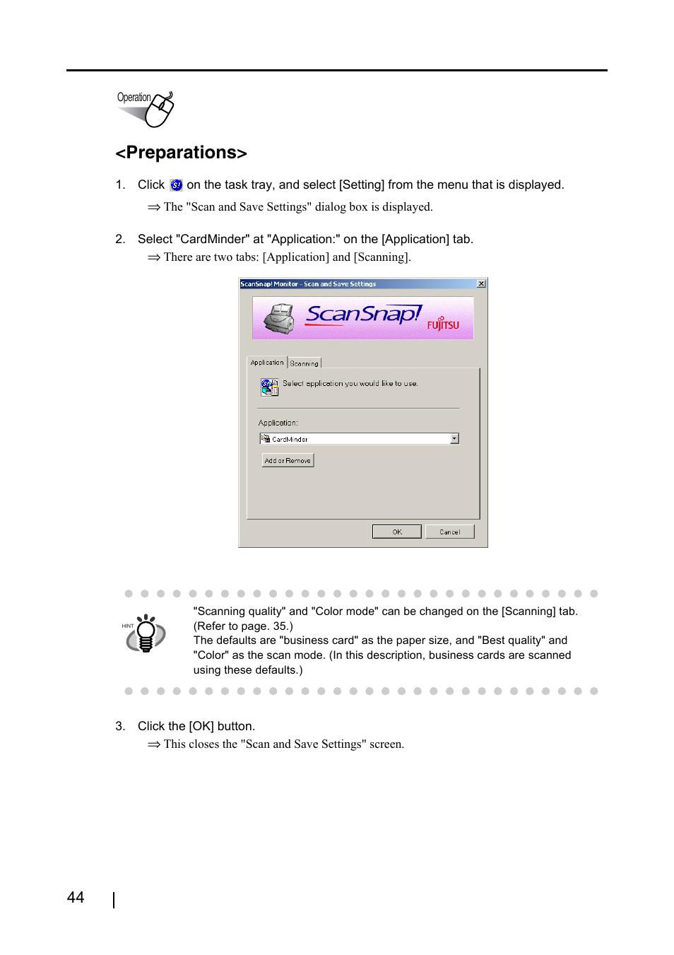 Preparations | FUJITSU fi-4110EOX2 User Manual | Page 60 / 91