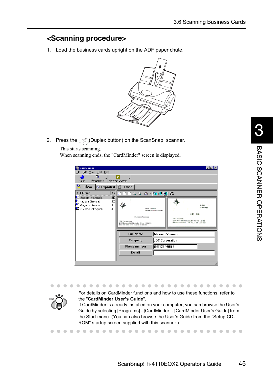 Scanning procedure | FUJITSU fi-4110EOX2 User Manual | Page 61 / 91