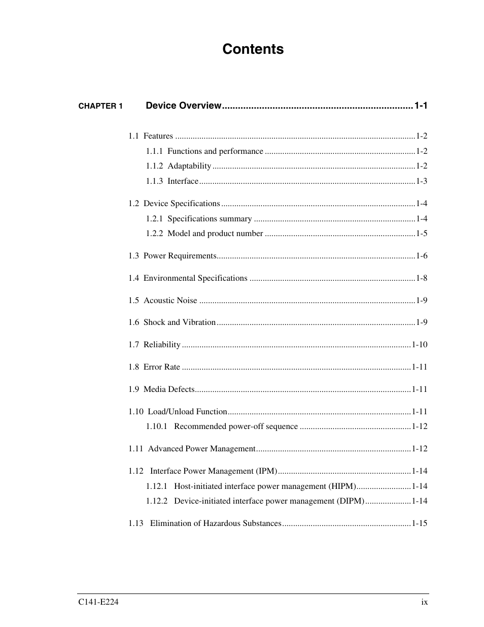 FUJITSU MHV2060BH User Manual | Page 13 / 274