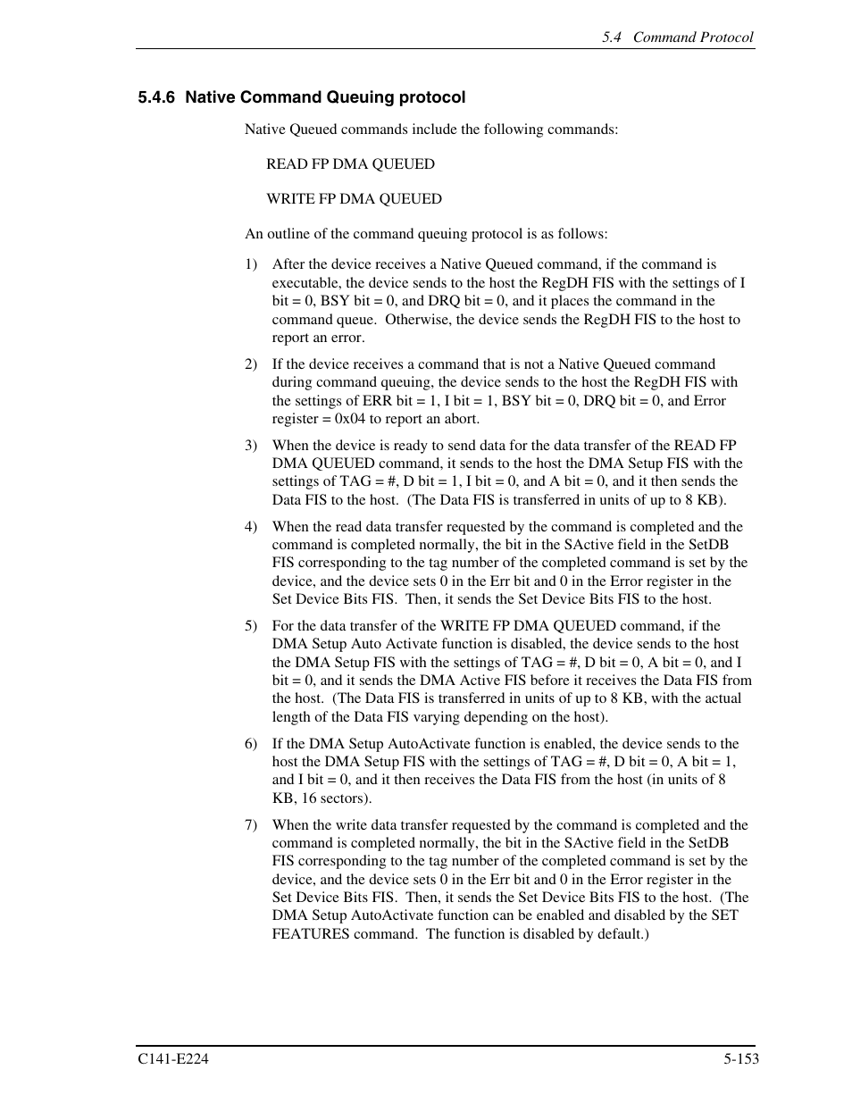 6 native command queuing protocol | FUJITSU MHV2060BH User Manual | Page 229 / 274