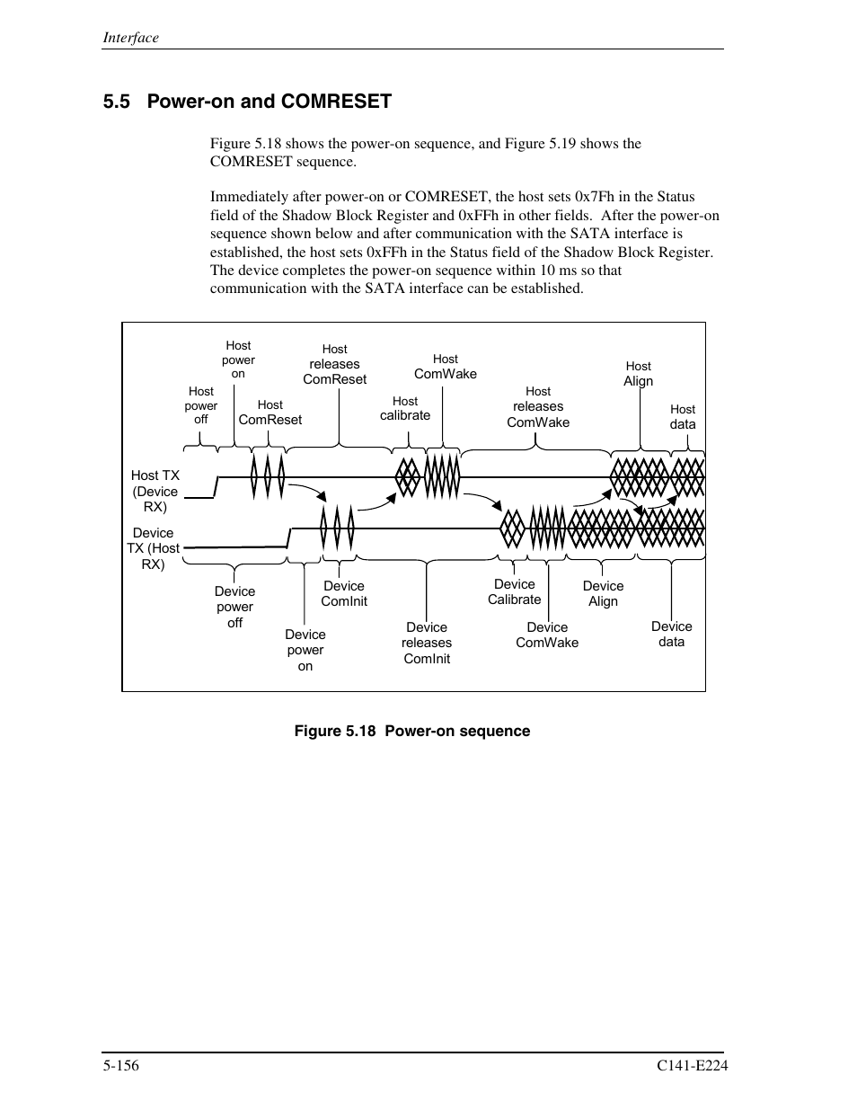 5 power-on and comreset | FUJITSU MHV2060BH User Manual | Page 232 / 274