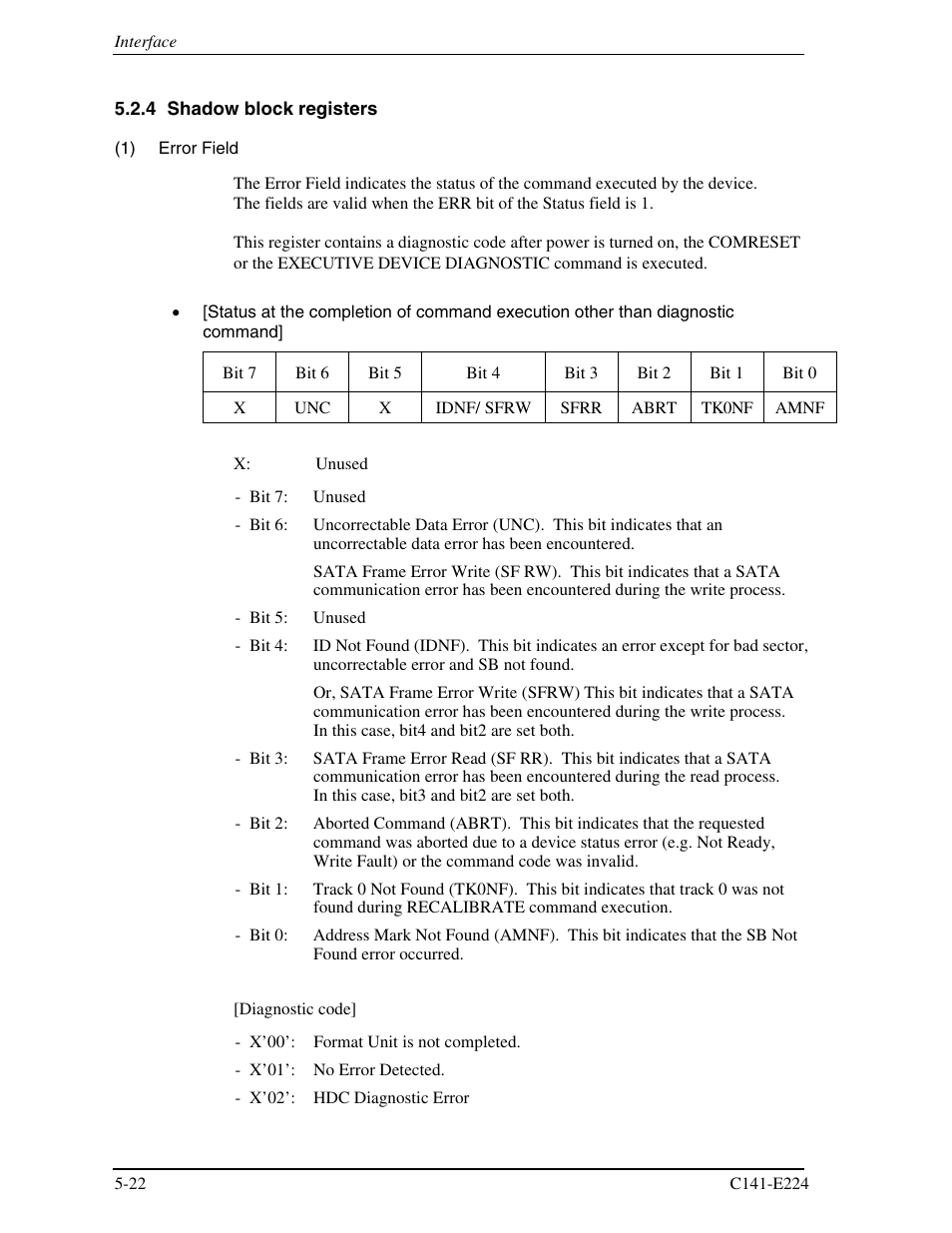 4 shadow block registers | FUJITSU MHV2060BH User Manual | Page 98 / 274
