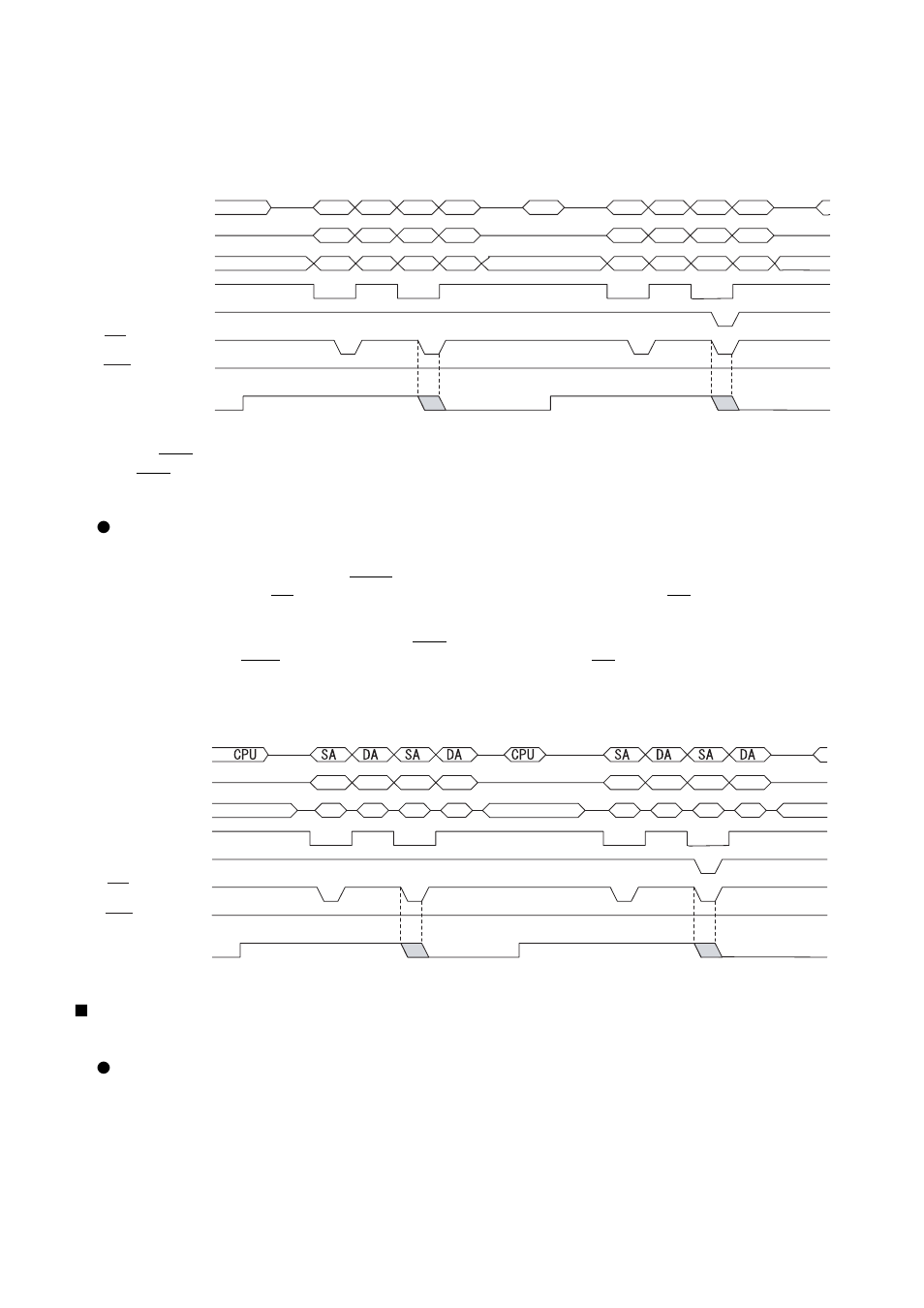 For fly-by (read/write) transfer, For burst, step, block, and demand transfers | FUJITSU MB91460 SERIES FR60 User Manual | Page 386 / 1038