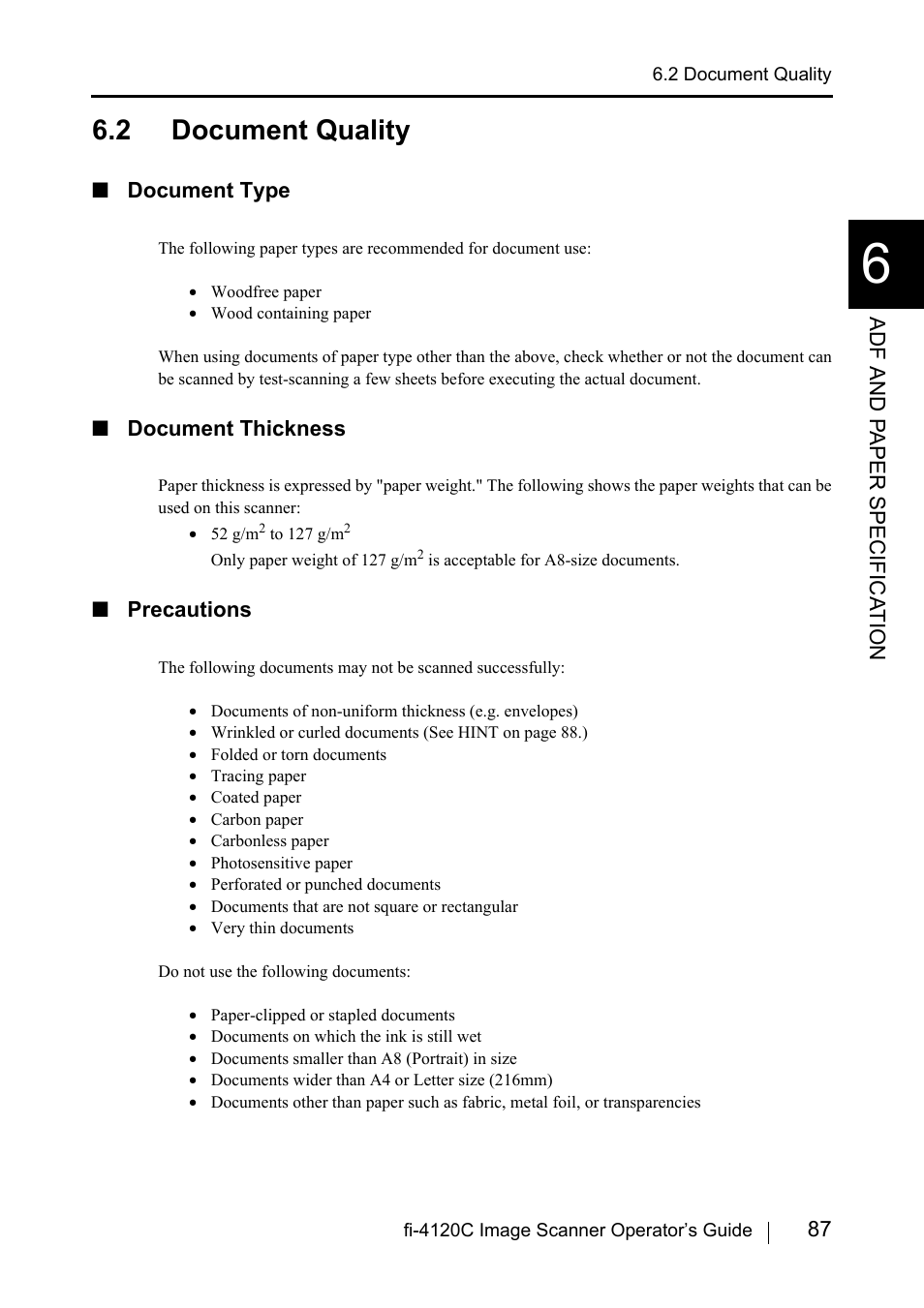 2 document quality | FUJITSU Image Scanner fi-4120C User Manual | Page 103 / 121