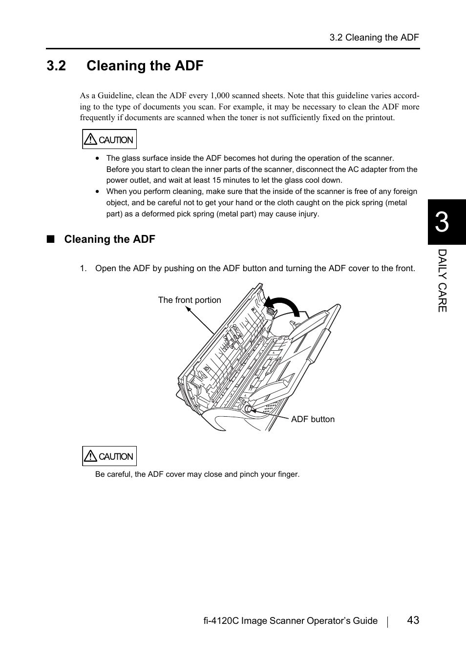 2 cleaning the adf | FUJITSU Image Scanner fi-4120C User Manual | Page 59 / 121