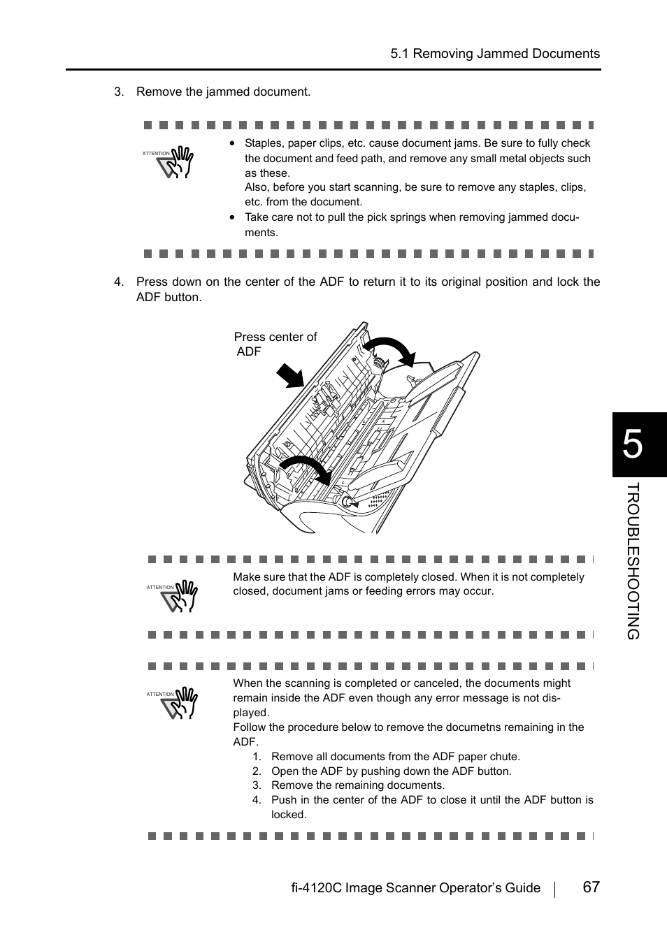 67 troublesho oting | FUJITSU Image Scanner fi-4120C User Manual | Page 83 / 121