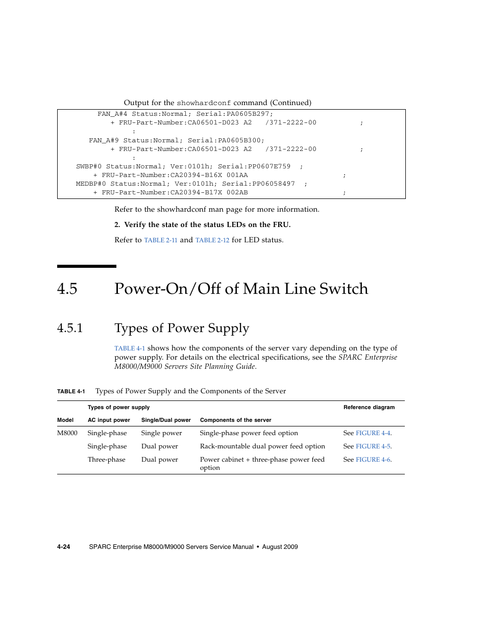 5 power-on/off of main line switch, 1 types of power supply, Power-on/off of main line switch | Types of power supply | FUJITSU SPARC ENTERPRISE M8000 User Manual | Page 118 / 514