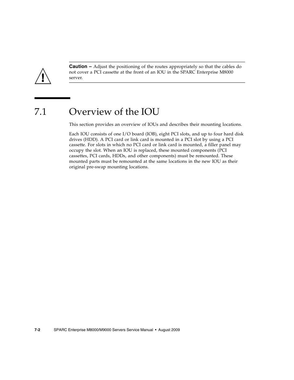 1 overview of the iou, Overview of the iou | FUJITSU SPARC ENTERPRISE M8000 User Manual | Page 196 / 514