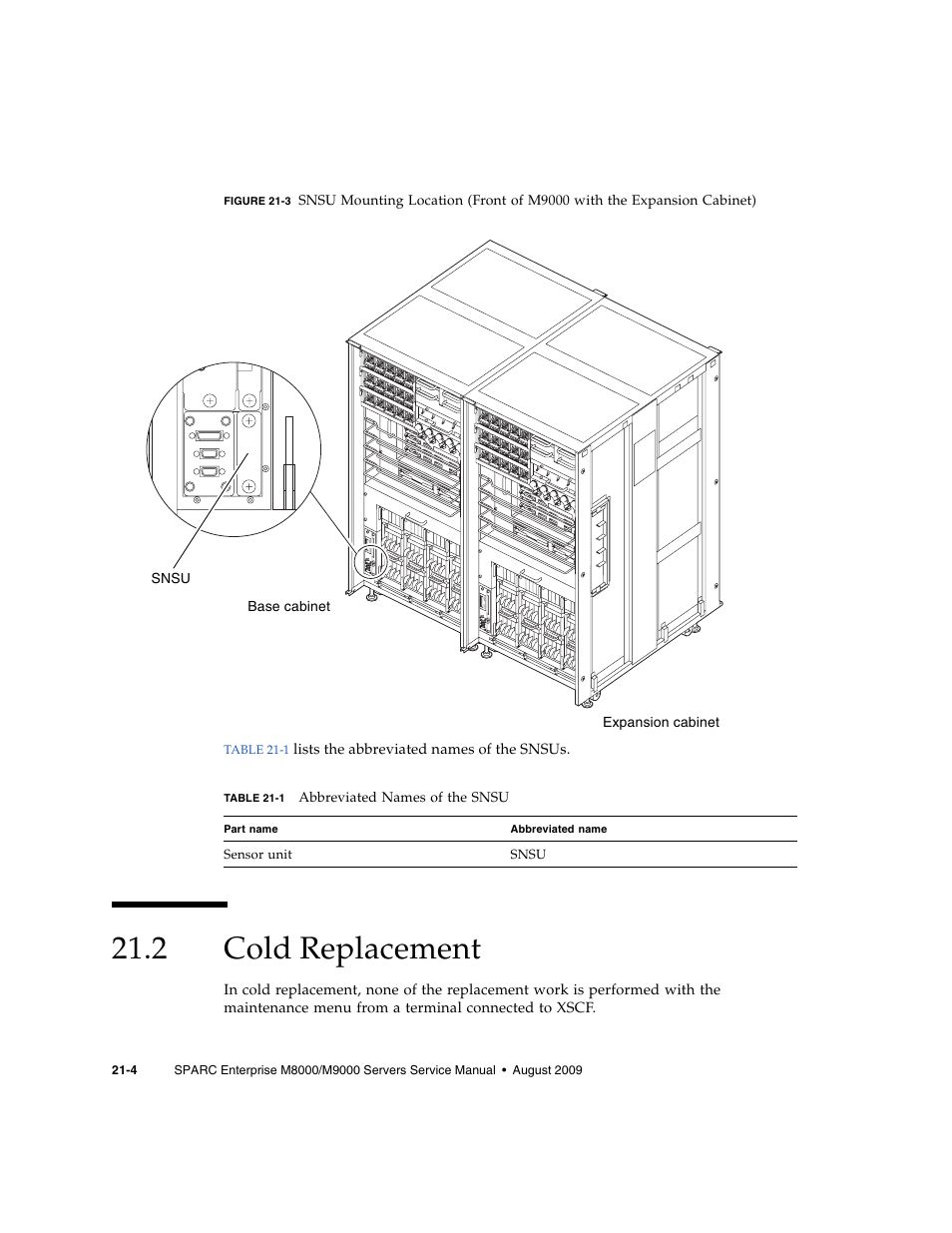 2 cold replacement, Cold replacement, Figure 21-3 | FUJITSU SPARC ENTERPRISE M8000 User Manual | Page 390 / 514