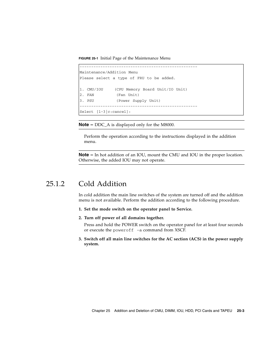 2 cold addition, Cold addition | FUJITSU SPARC ENTERPRISE M8000 User Manual | Page 433 / 514
