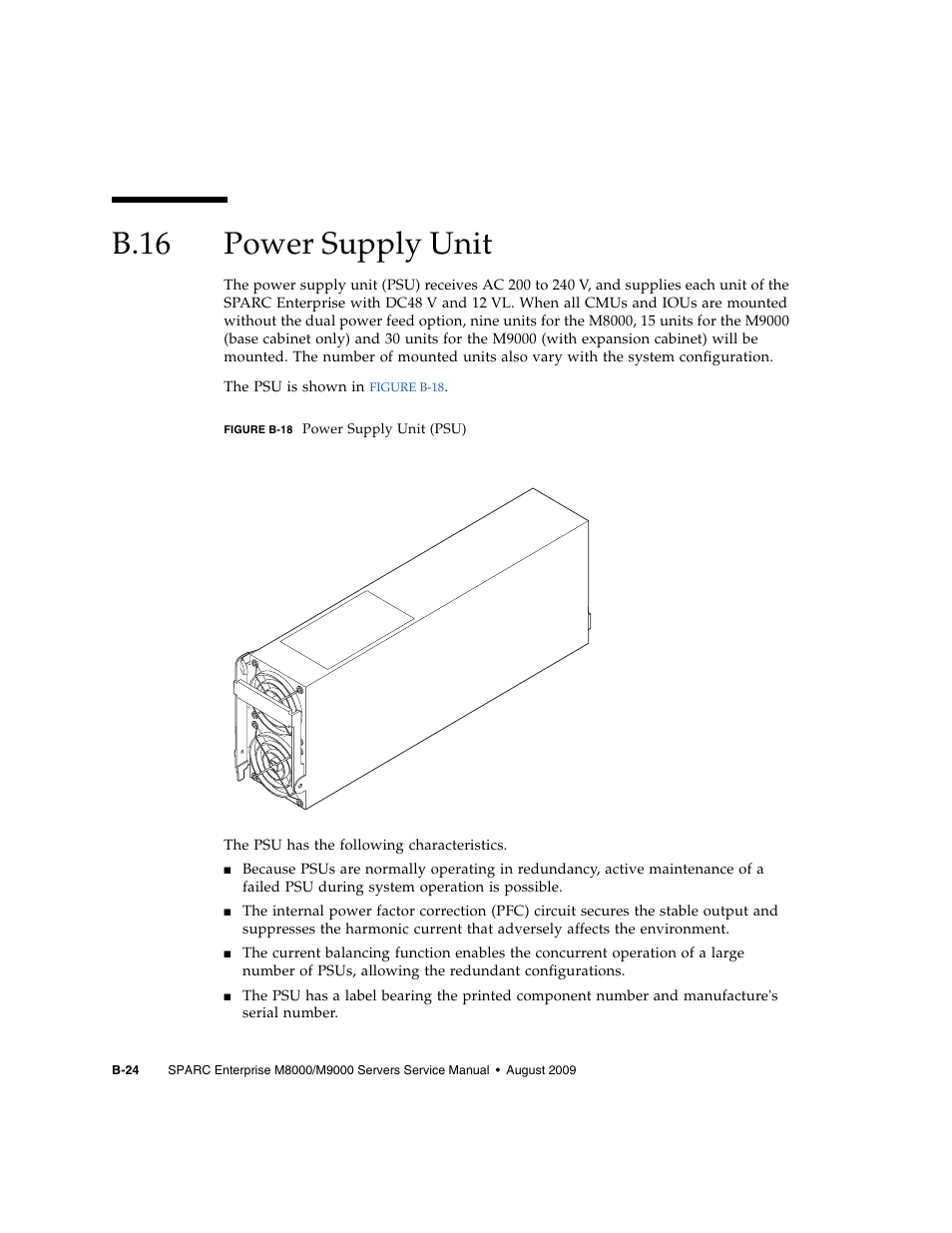 B.16 power supply unit, B.16, Power supply unit | B–24 | FUJITSU SPARC ENTERPRISE M8000 User Manual | Page 470 / 514