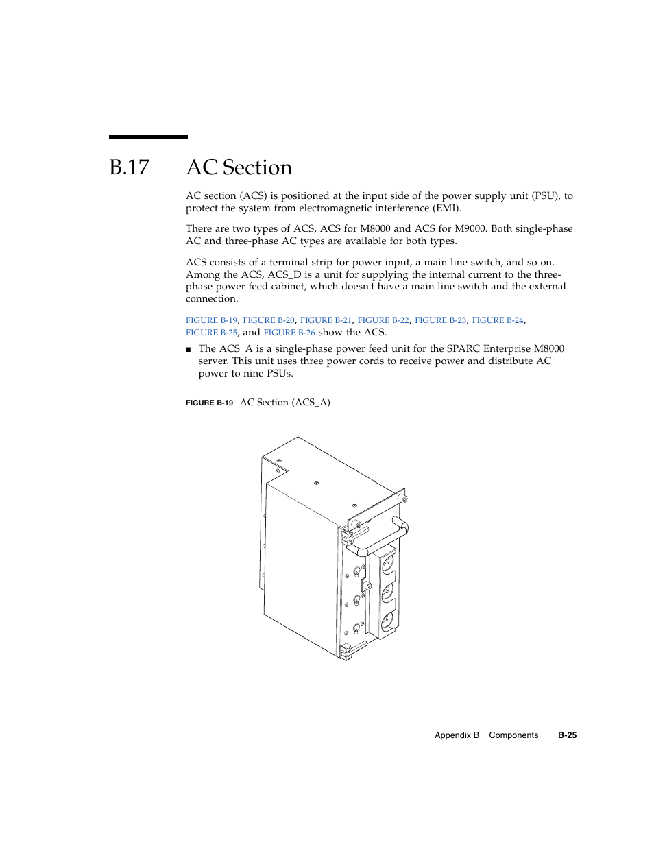 B.17 ac section, B.17, Ac section | B–25 | FUJITSU SPARC ENTERPRISE M8000 User Manual | Page 471 / 514