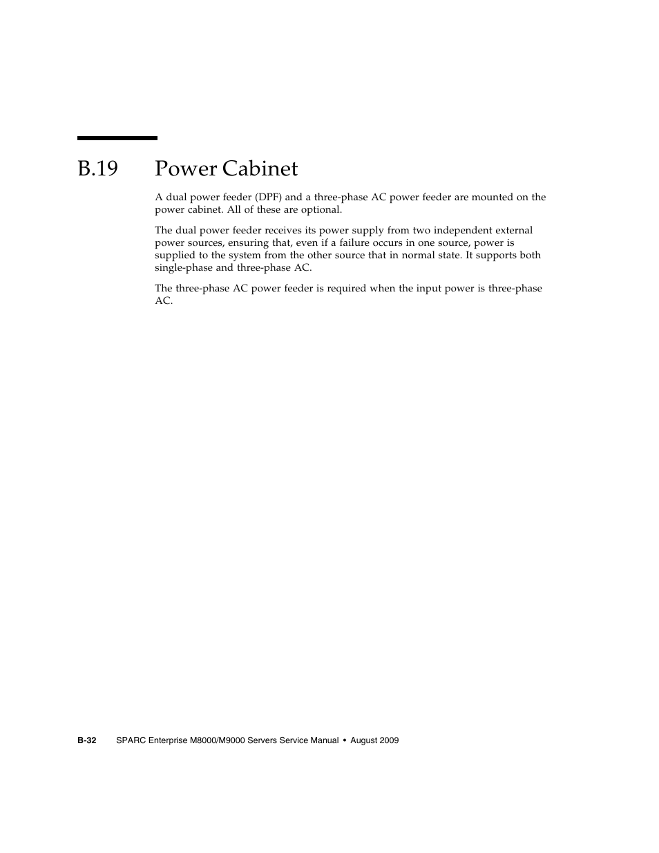 B.19 power cabinet, B.19, Power cabinet | B–32 | FUJITSU SPARC ENTERPRISE M8000 User Manual | Page 478 / 514
