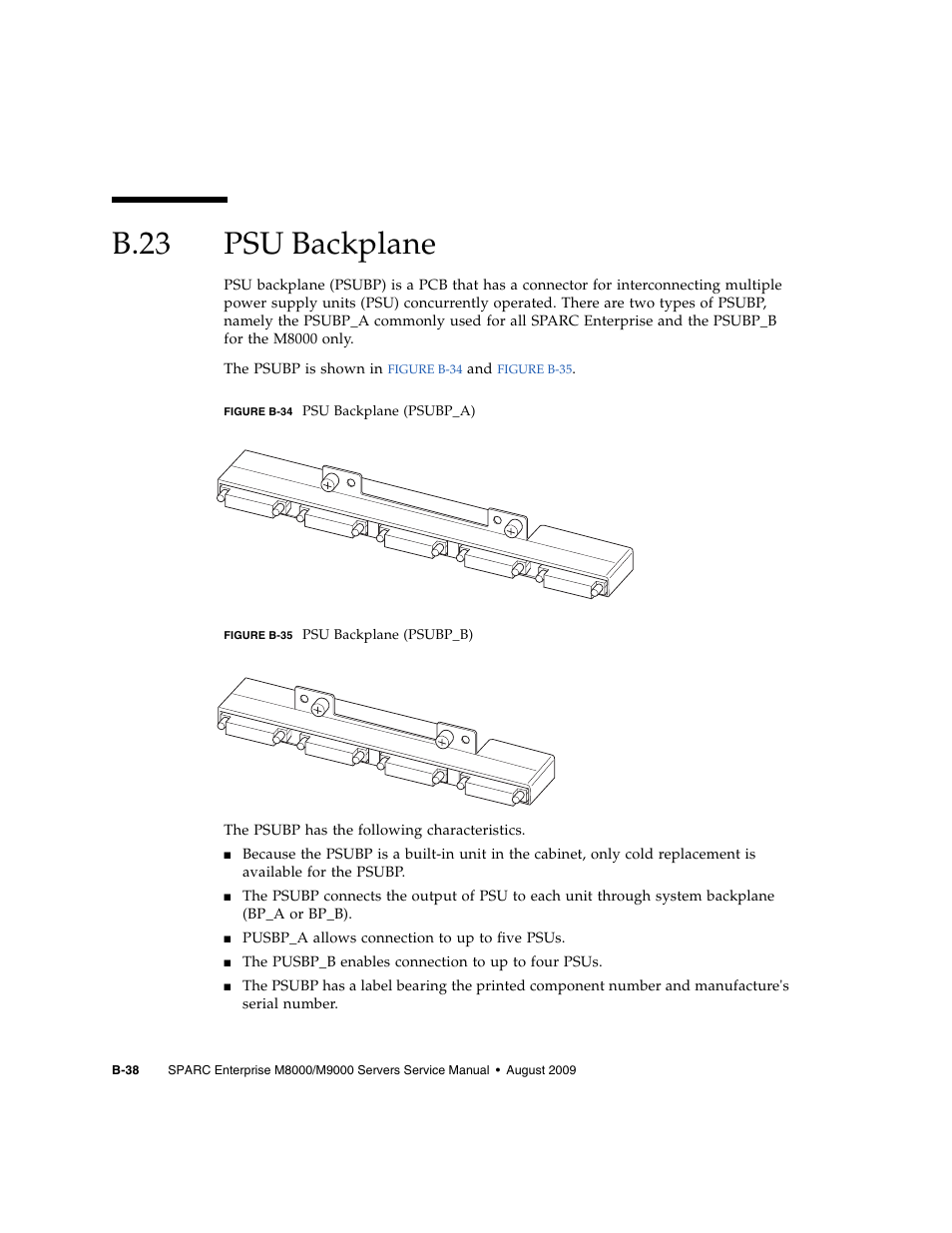 B.23 psu backplane, B.23, Psu backplane | B–38 | FUJITSU SPARC ENTERPRISE M8000 User Manual | Page 484 / 514