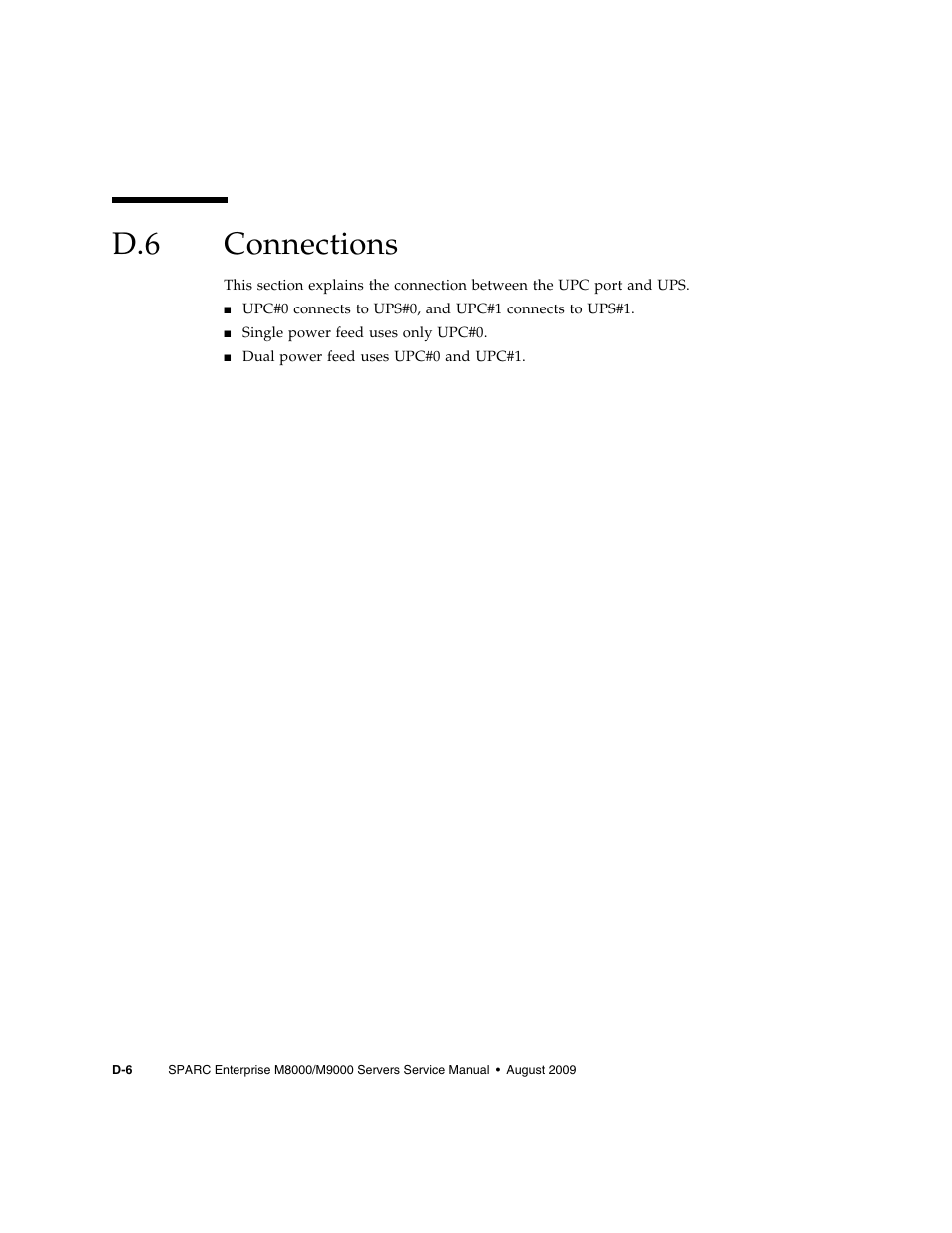 D.6 connections, Connections | FUJITSU SPARC ENTERPRISE M8000 User Manual | Page 500 / 514