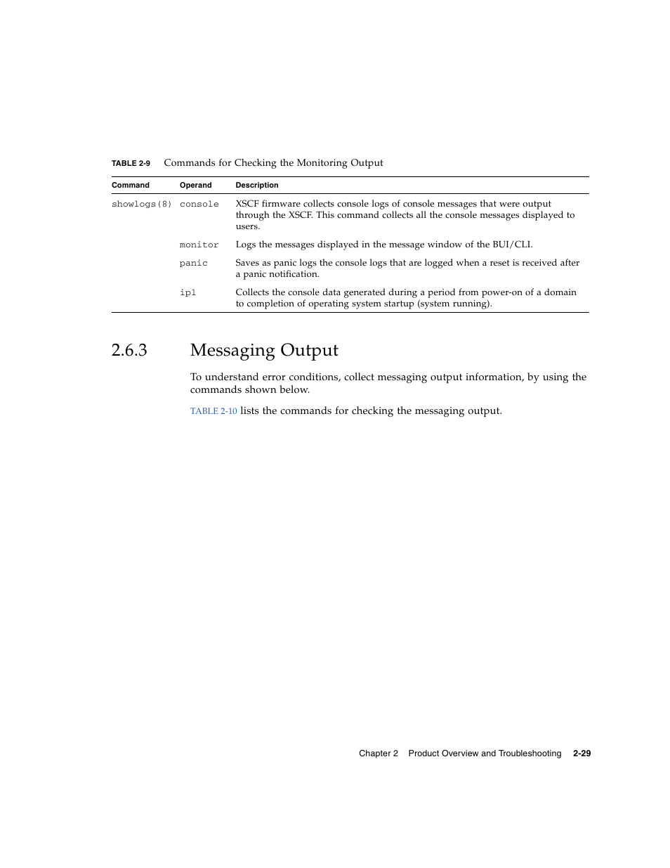 3 messaging output, Messaging output | FUJITSU SPARC ENTERPRISE M8000 User Manual | Page 67 / 514