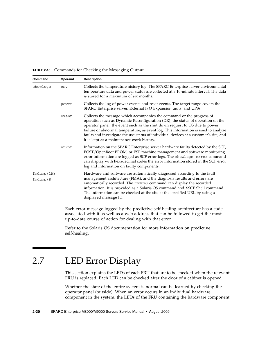 7 led error display, Led error display | FUJITSU SPARC ENTERPRISE M8000 User Manual | Page 68 / 514
