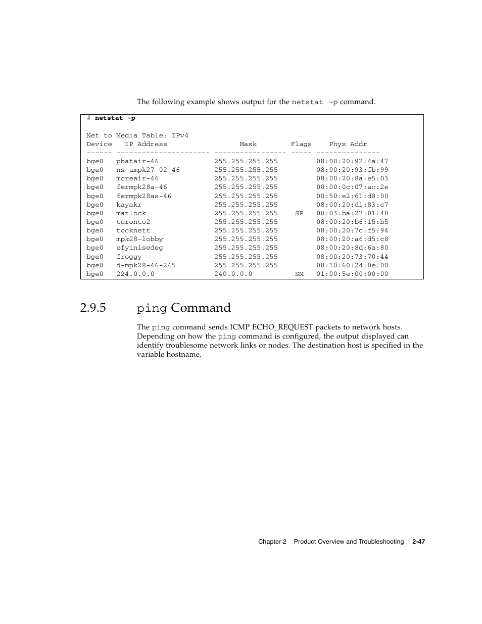 5 ping command | FUJITSU SPARC ENTERPRISE M8000 User Manual | Page 85 / 514