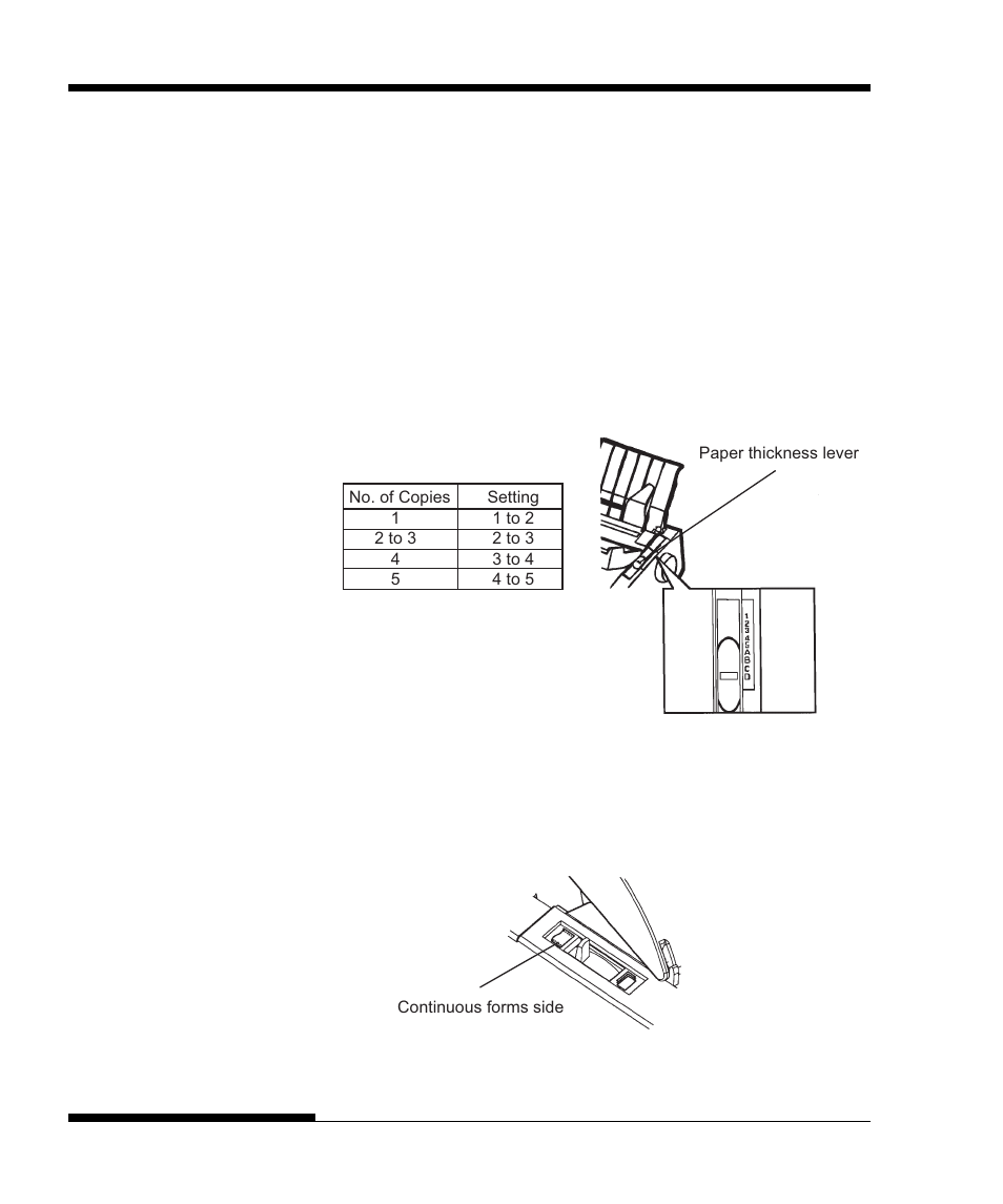 Loading continuous forms, Loading continuous forms –10 | FUJITSU DL3750+/3850+ User Manual | Page 60 / 256