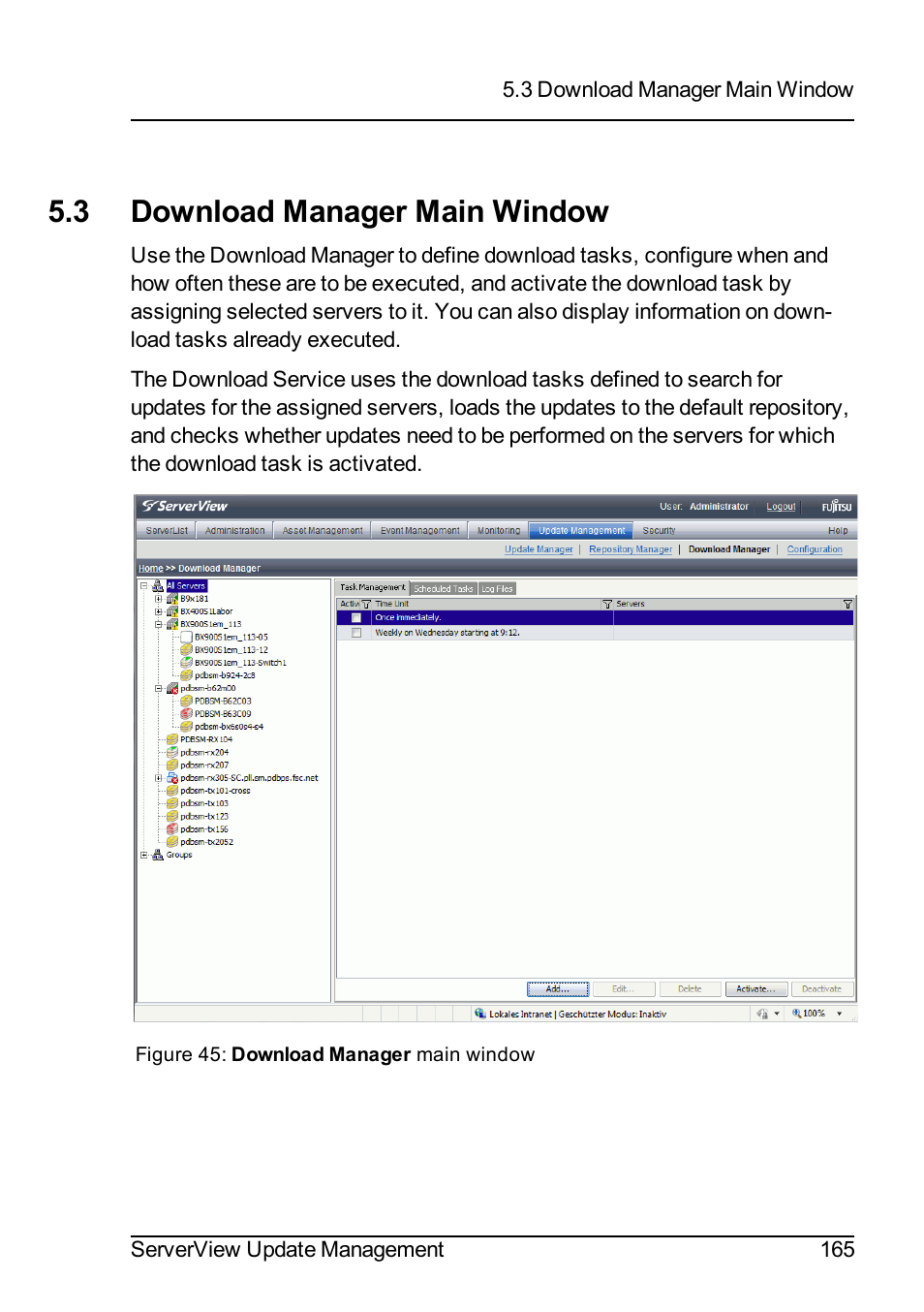 3 download manager main window | FUJITSU ServerView Suite V6.10 User Manual | Page 165 / 296