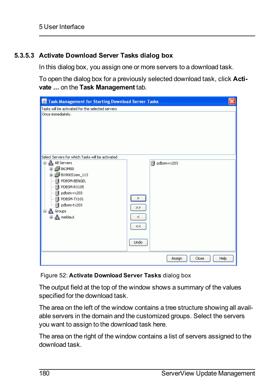 3 activate download server tasks dialog box | FUJITSU ServerView Suite V6.10 User Manual | Page 180 / 296