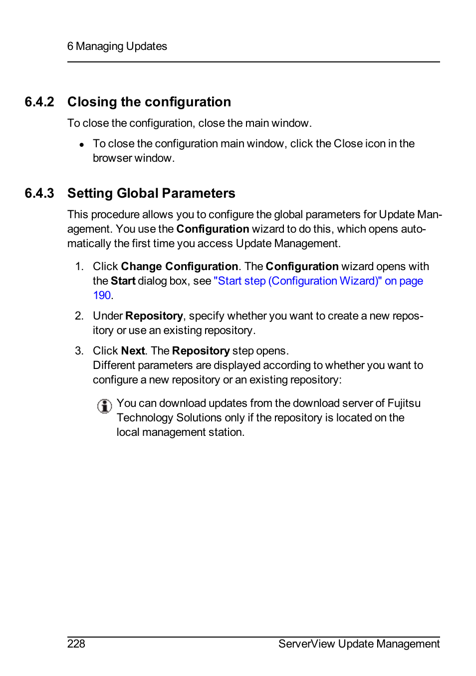 2 closing the configuration, 3 setting global parameters | FUJITSU ServerView Suite V6.10 User Manual | Page 228 / 296