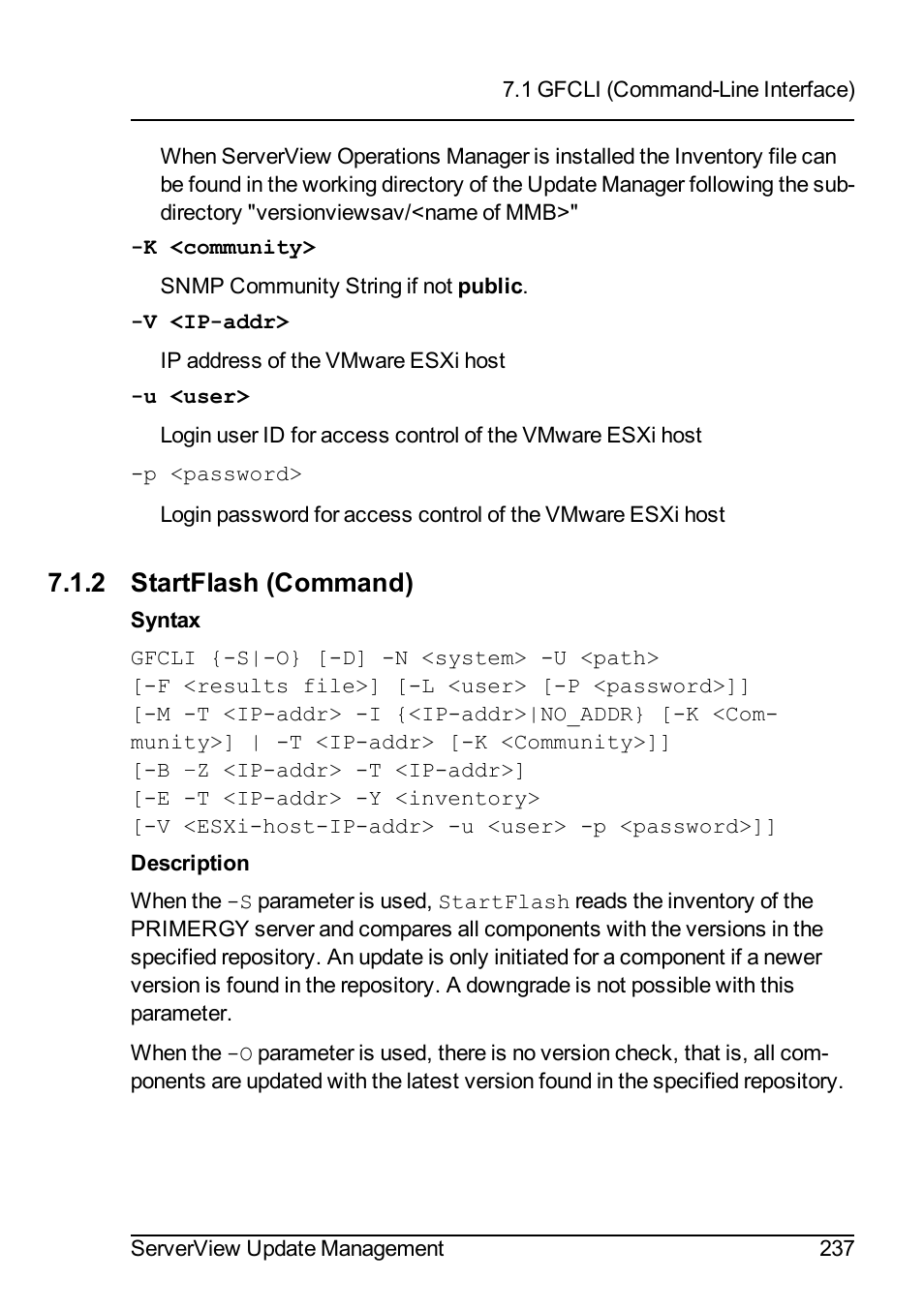 2 startflash (command) | FUJITSU ServerView Suite V6.10 User Manual | Page 237 / 296