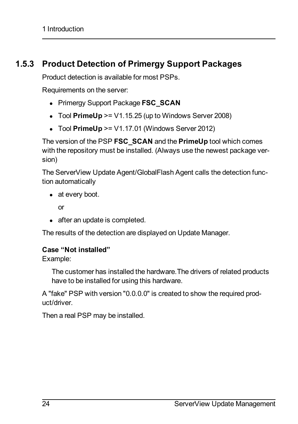 3 product detection of primergy support packages | FUJITSU ServerView Suite V6.10 User Manual | Page 24 / 296