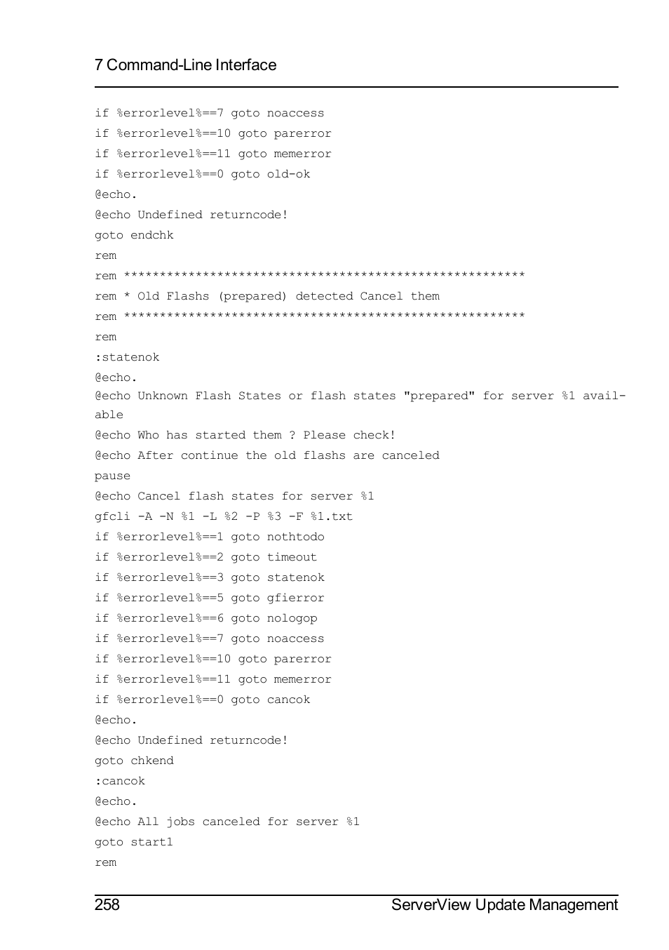 7 command-line interface, 258 serverview update management | FUJITSU ServerView Suite V6.10 User Manual | Page 258 / 296