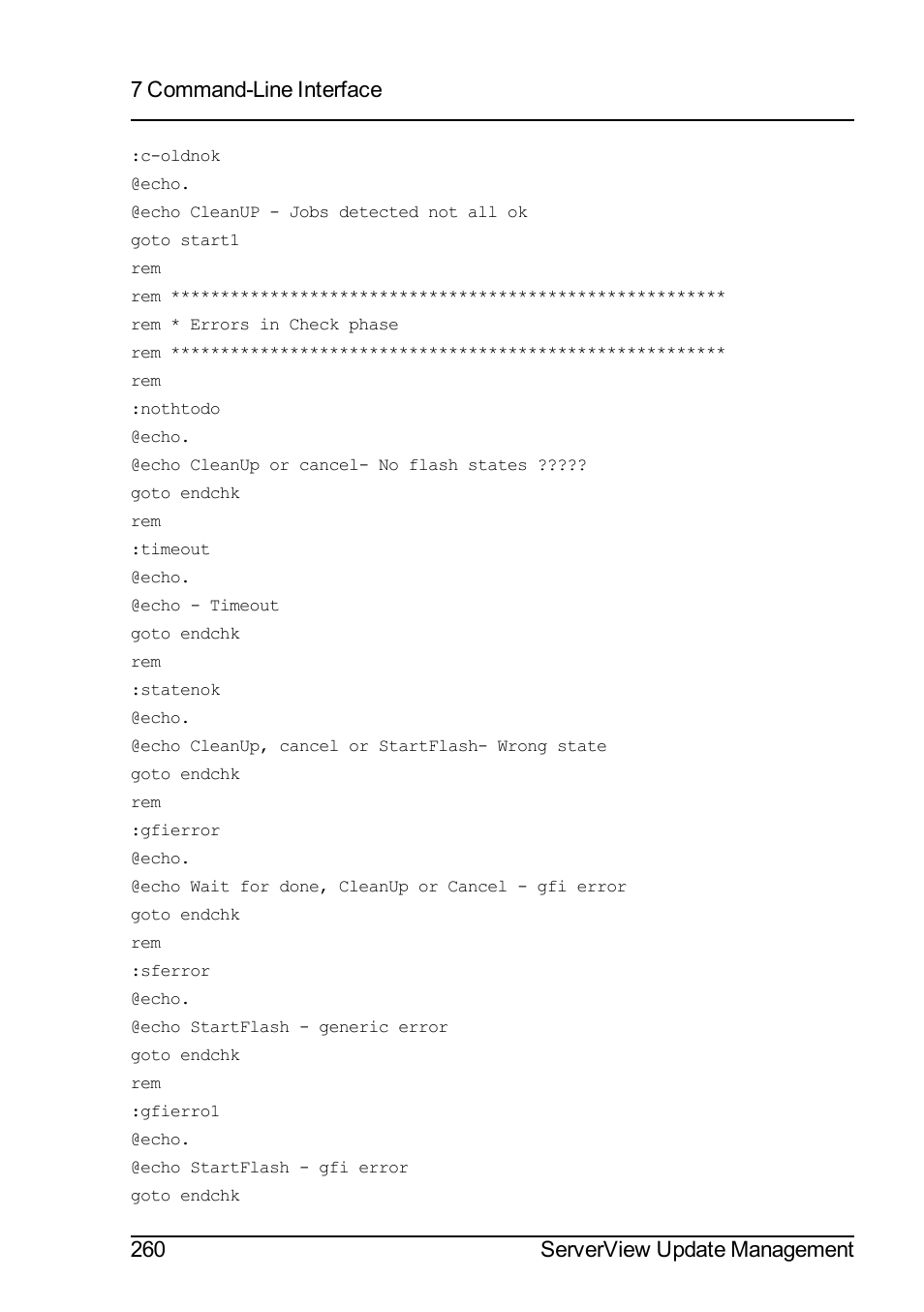 7 command-line interface, 260 serverview update management | FUJITSU ServerView Suite V6.10 User Manual | Page 260 / 296