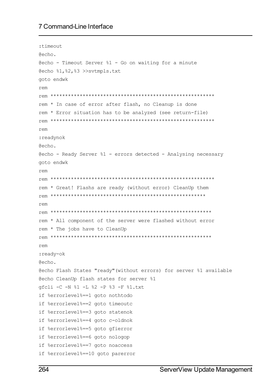 7 command-line interface, 264 serverview update management | FUJITSU ServerView Suite V6.10 User Manual | Page 264 / 296