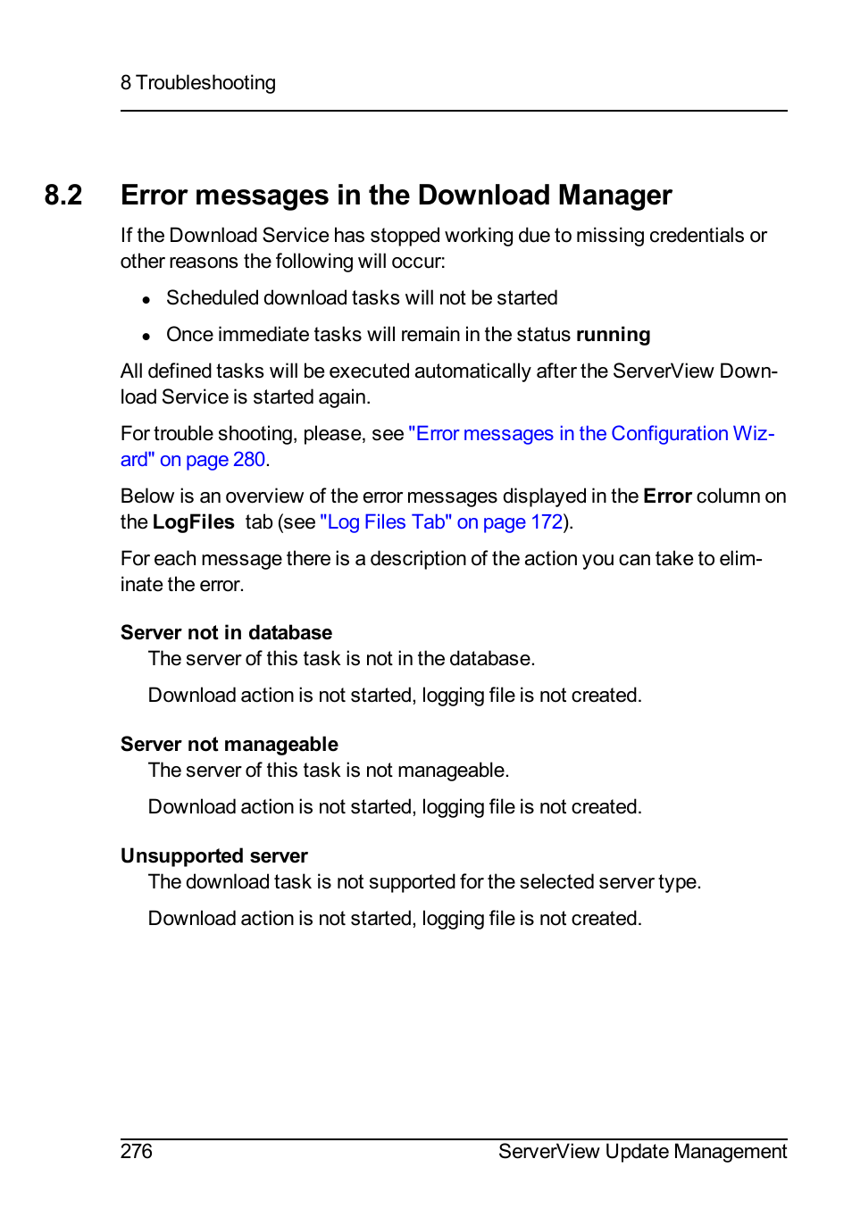 2 error messages in the download manager | FUJITSU ServerView Suite V6.10 User Manual | Page 276 / 296