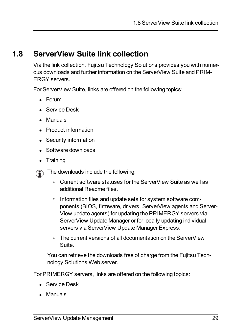 8 serverview suite link collection | FUJITSU ServerView Suite V6.10 User Manual | Page 29 / 296