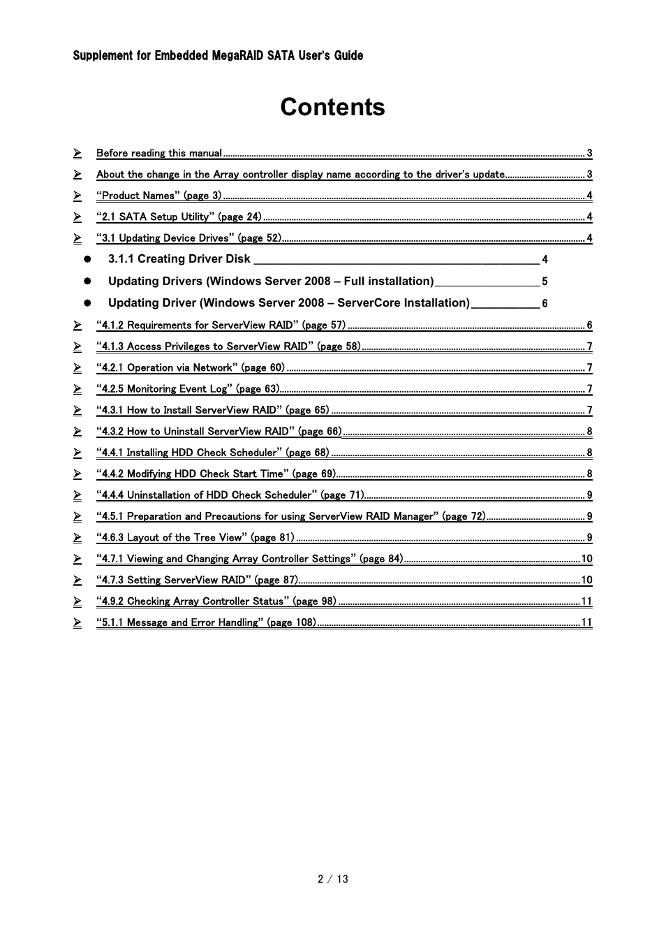 FUJITSU Embedded MegaRAID SATA CA97232-0014-01EN User Manual | Page 2 / 13