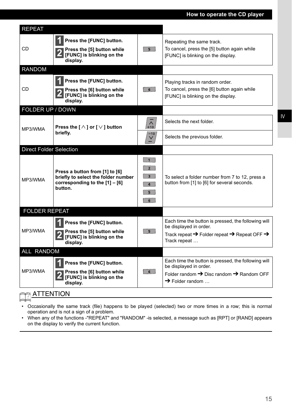 Attention | FUJITSU CD1000 User Manual | Page 15 / 99