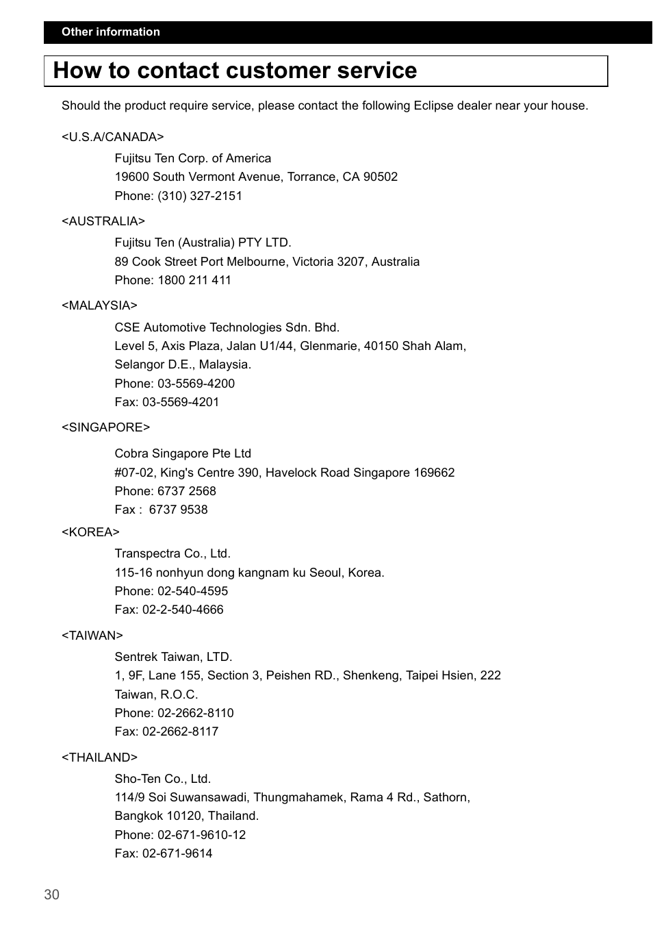 How to contact customer service | FUJITSU CD1000 User Manual | Page 30 / 99