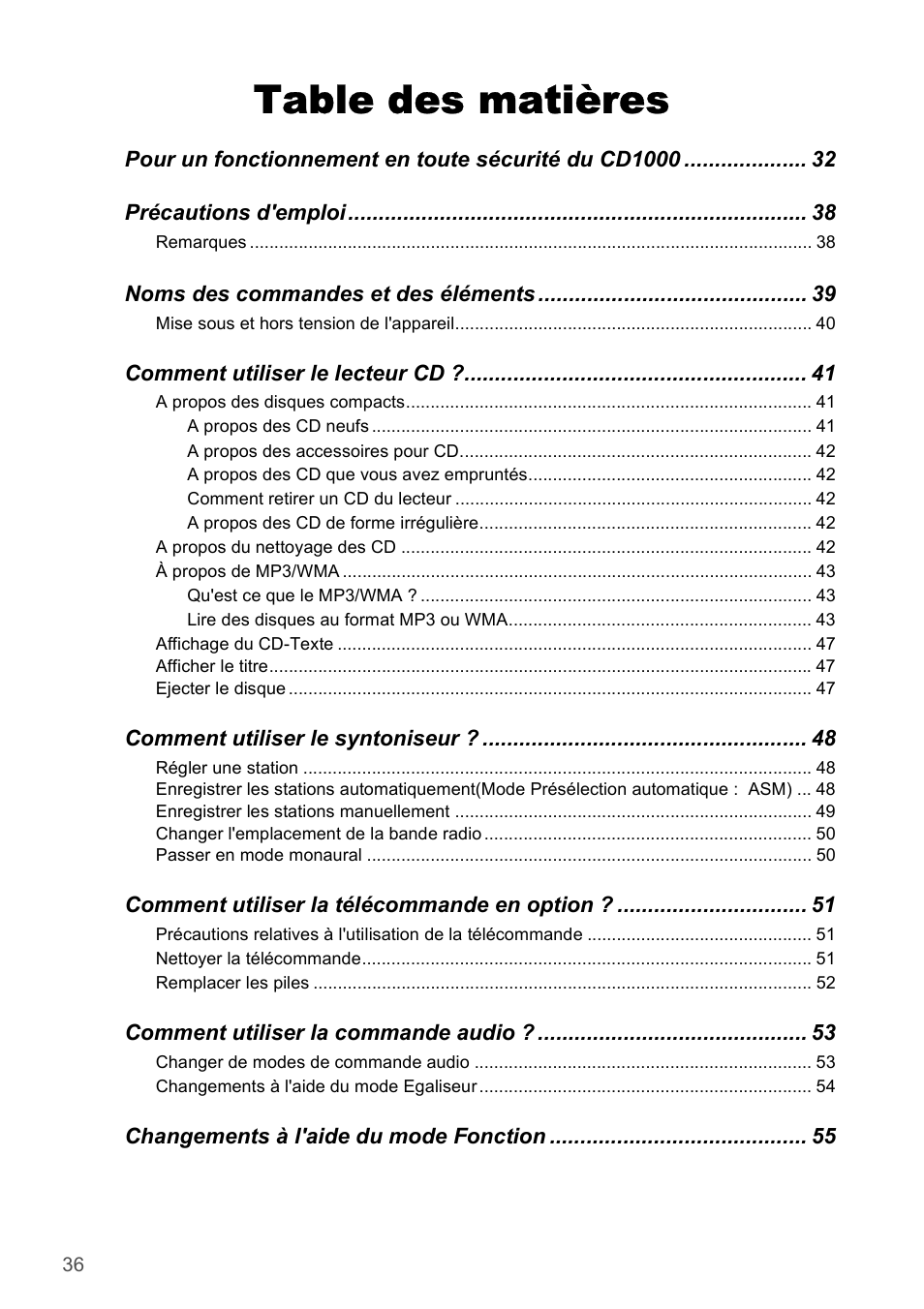 FUJITSU CD1000 User Manual | Page 36 / 99