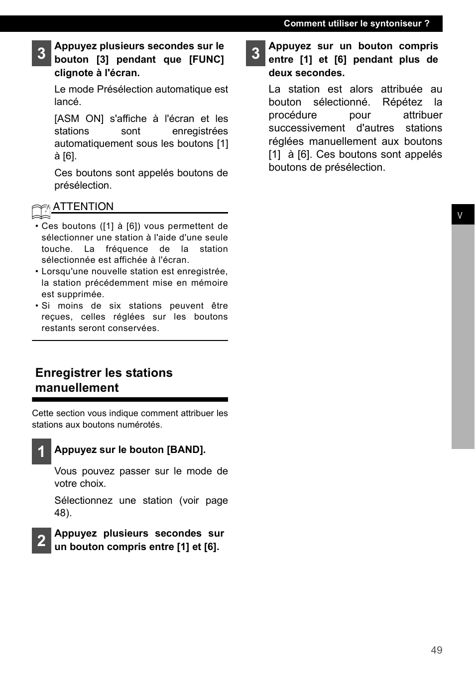 Enregistrer les stations manuellement | FUJITSU CD1000 User Manual | Page 49 / 99