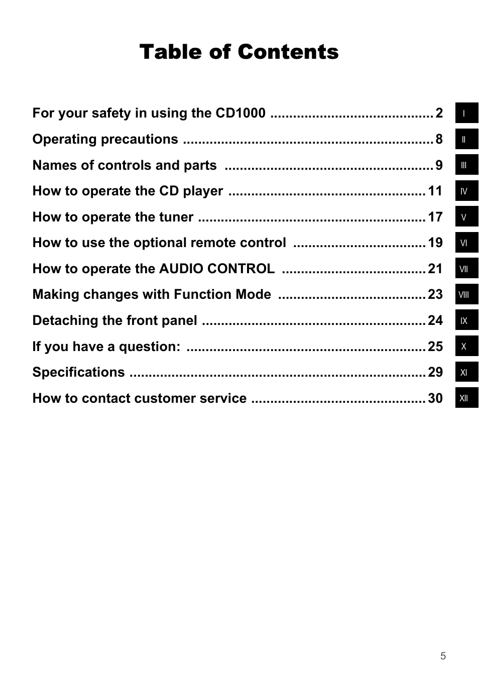 FUJITSU CD1000 User Manual | Page 5 / 99