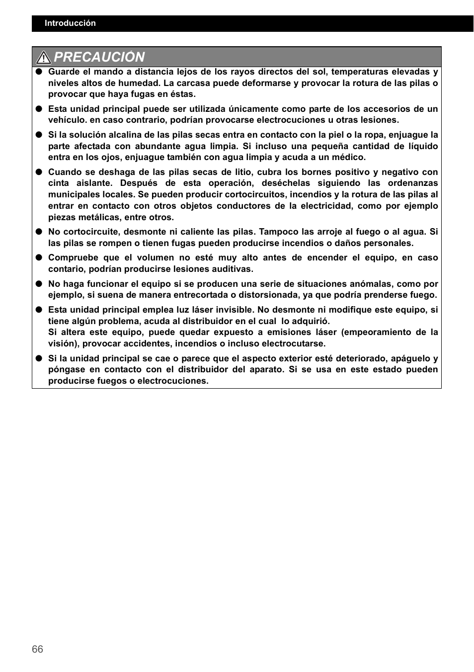 Precaución | FUJITSU CD1000 User Manual | Page 66 / 99