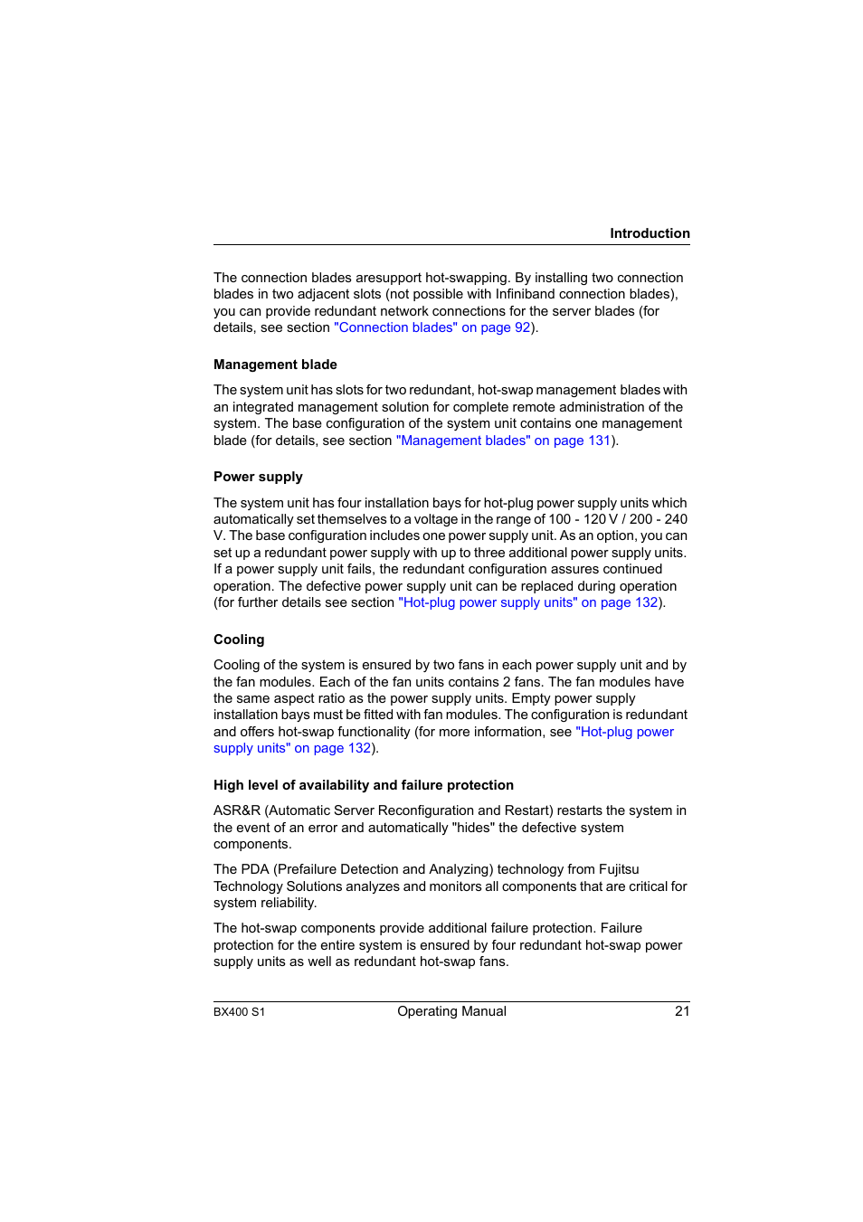 FUJITSU PRIMERGY BX400 S1 User Manual | Page 21 / 136