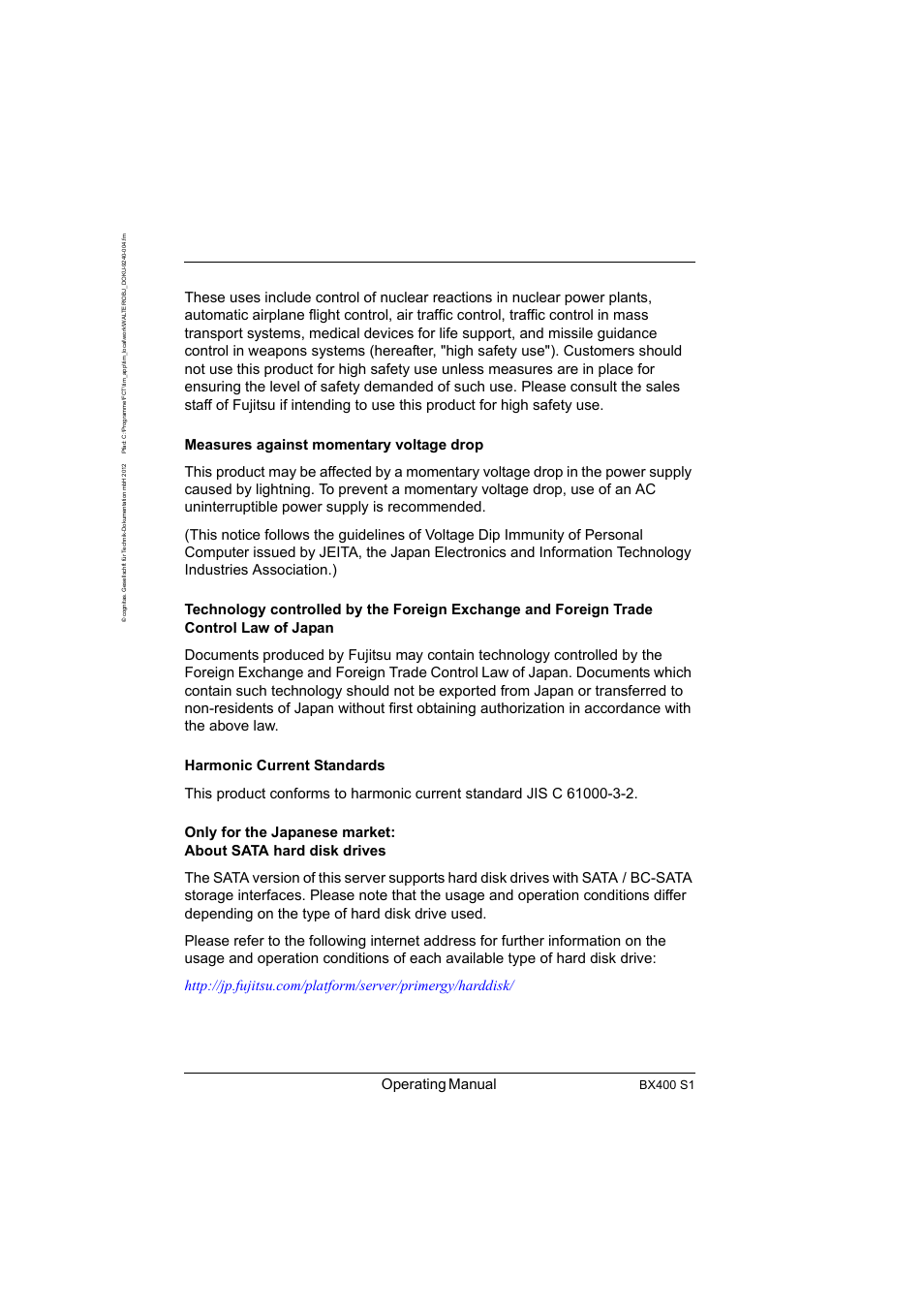 Operating manual, Bx400 s1 | FUJITSU PRIMERGY BX400 S1 User Manual | Page 4 / 136