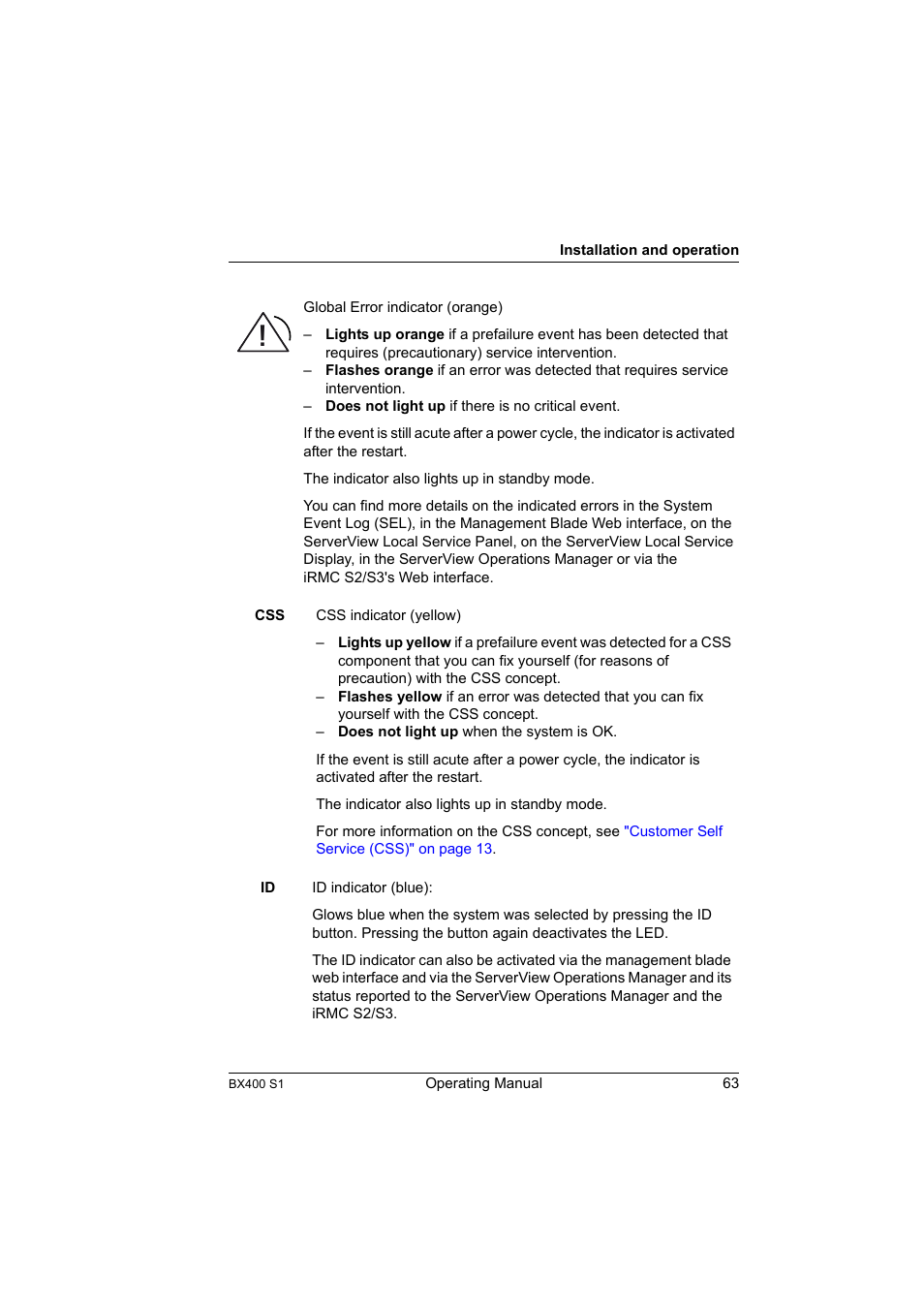 FUJITSU PRIMERGY BX400 S1 User Manual | Page 63 / 136